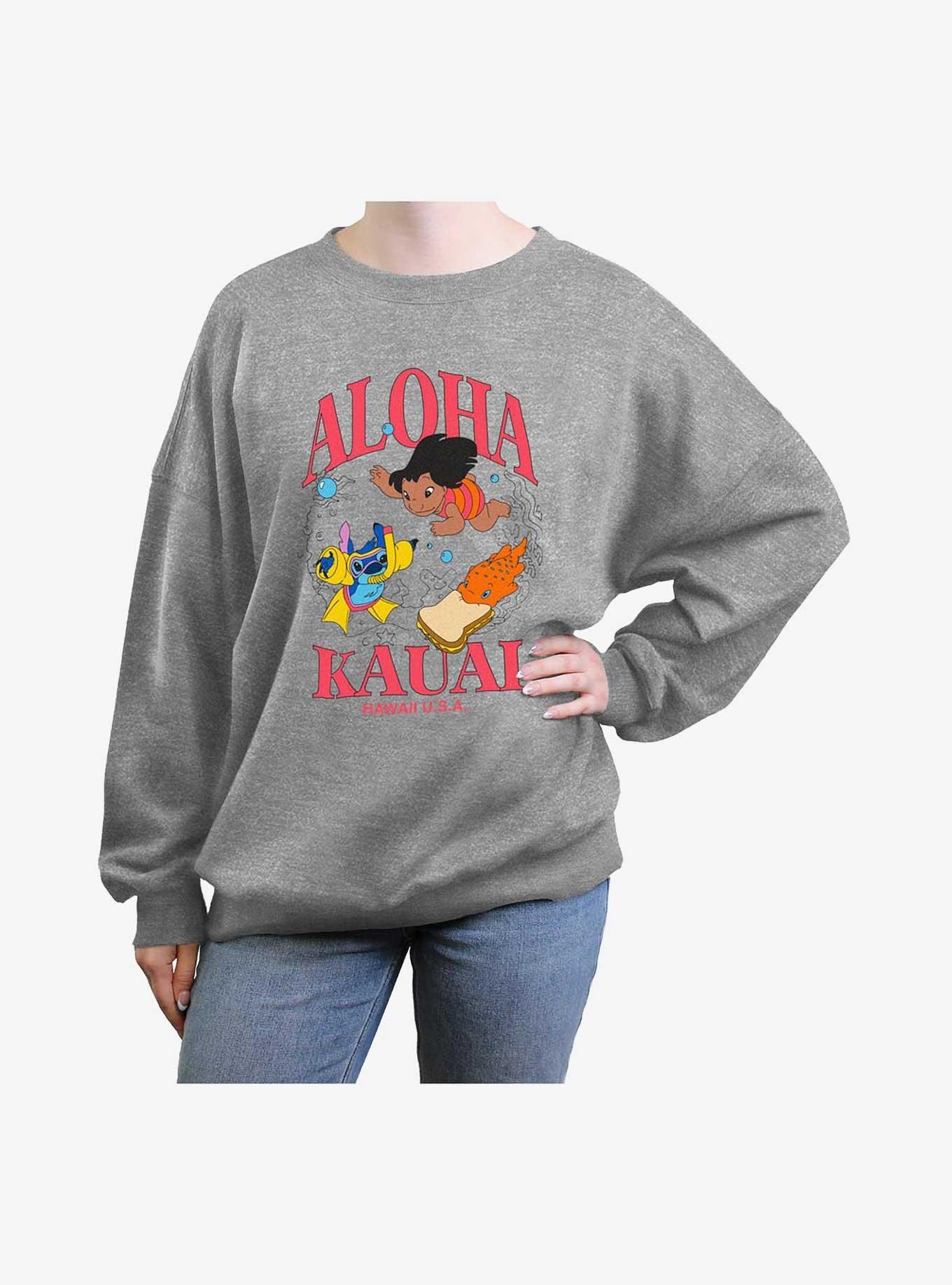 Disney Lilo & Stitch Aloha Kauai Girls Oversized Sweatshirt, , hi-res