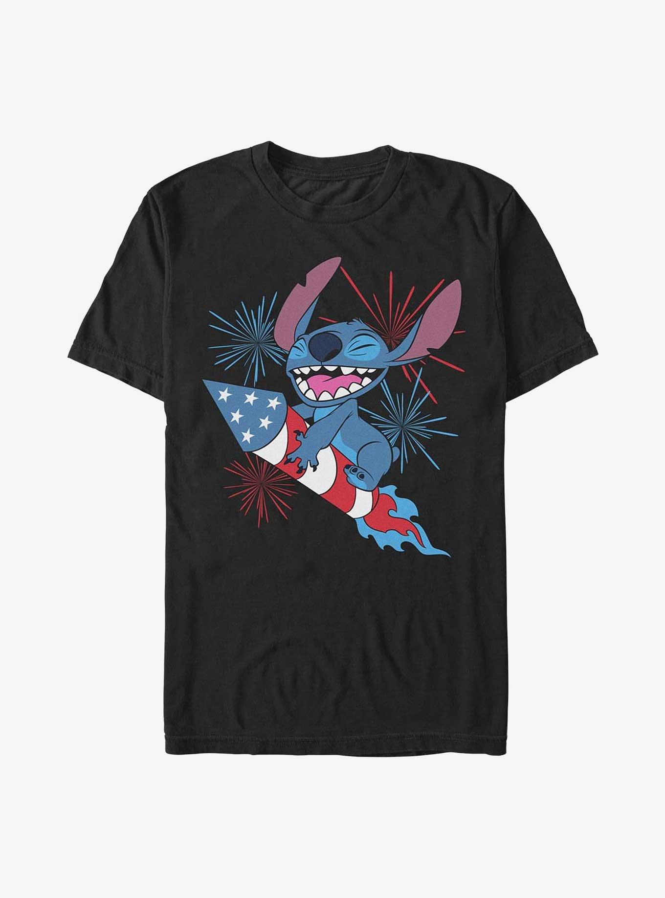 Disney Lilo & Stitch Fireworks T-Shirt, BLACK, hi-res