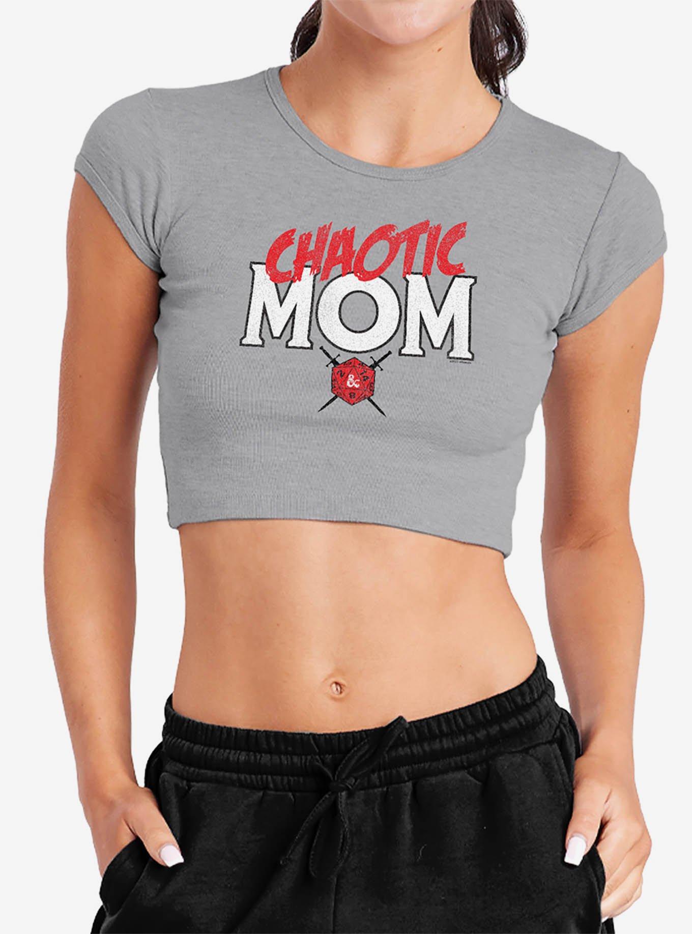 Dungeons & Dragons Chaotic Mom Cap Sleeve Baby Rib Girls Crop Top, , hi-res