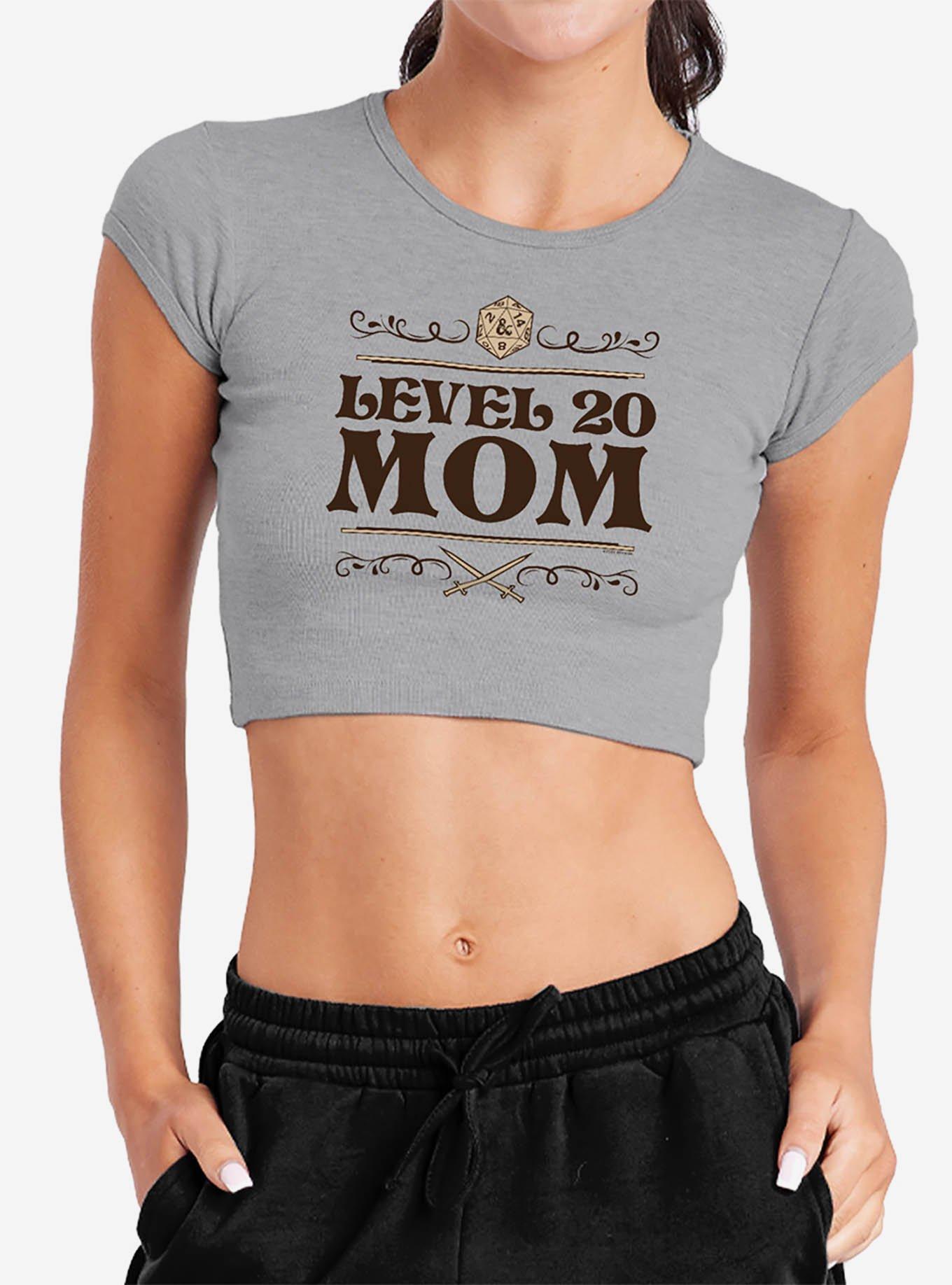 Dungeons & Dragons Level 20 Mom Cap Sleeve Baby Rib Women´s Crop Top,New Products : American Fashion Style Bags On Sale