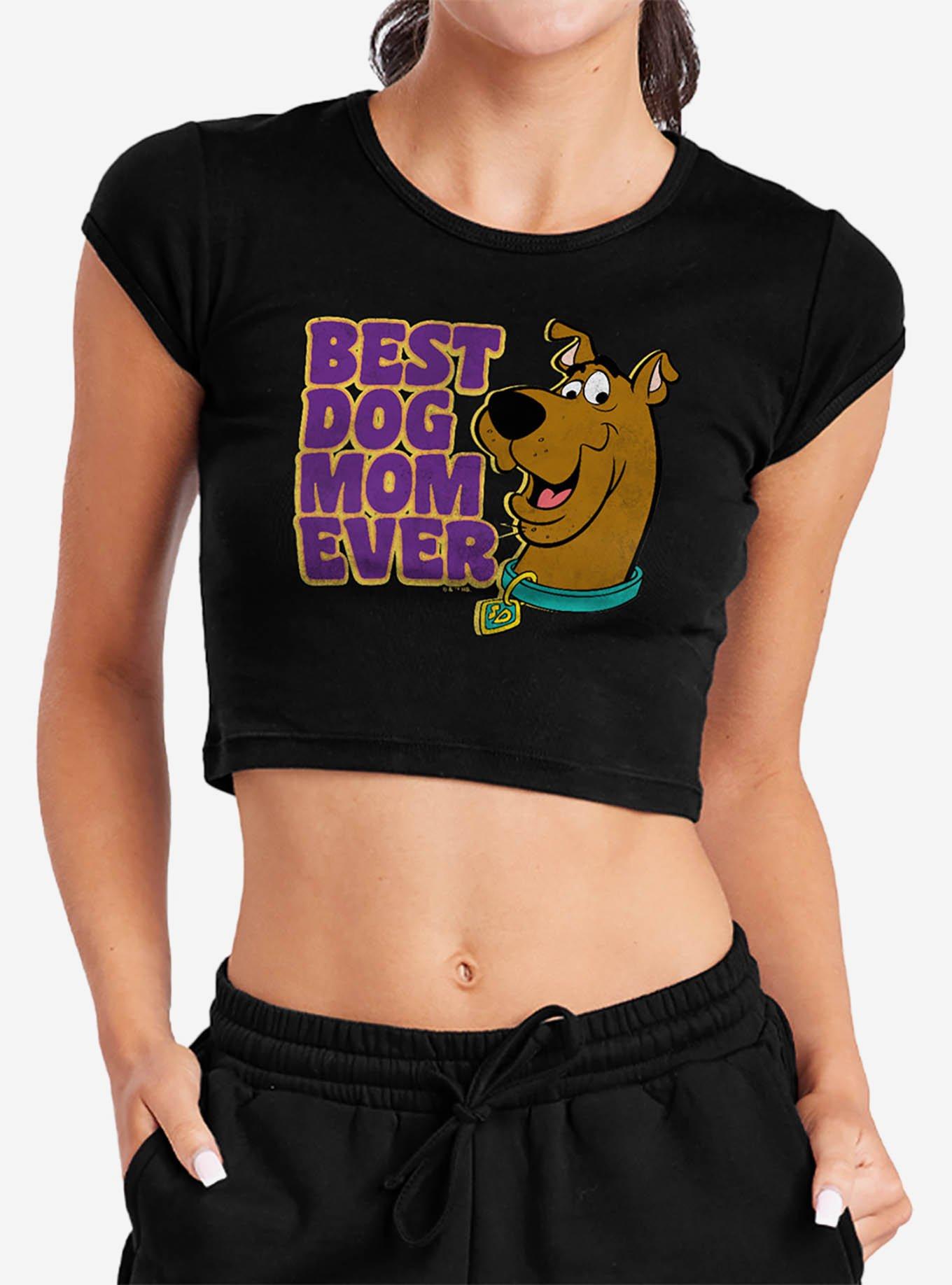 Scooby-Doo! Best Dog Mom Ever Cap Sleeve Baby Rib Women's Crop Top, , hi-res
