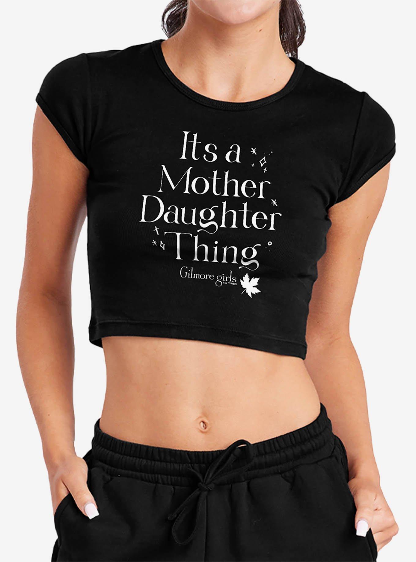 Gilmore Girls It's A Mother Daughter Thing Cap Sleeve Baby Rib Women's Crop Top, , hi-res