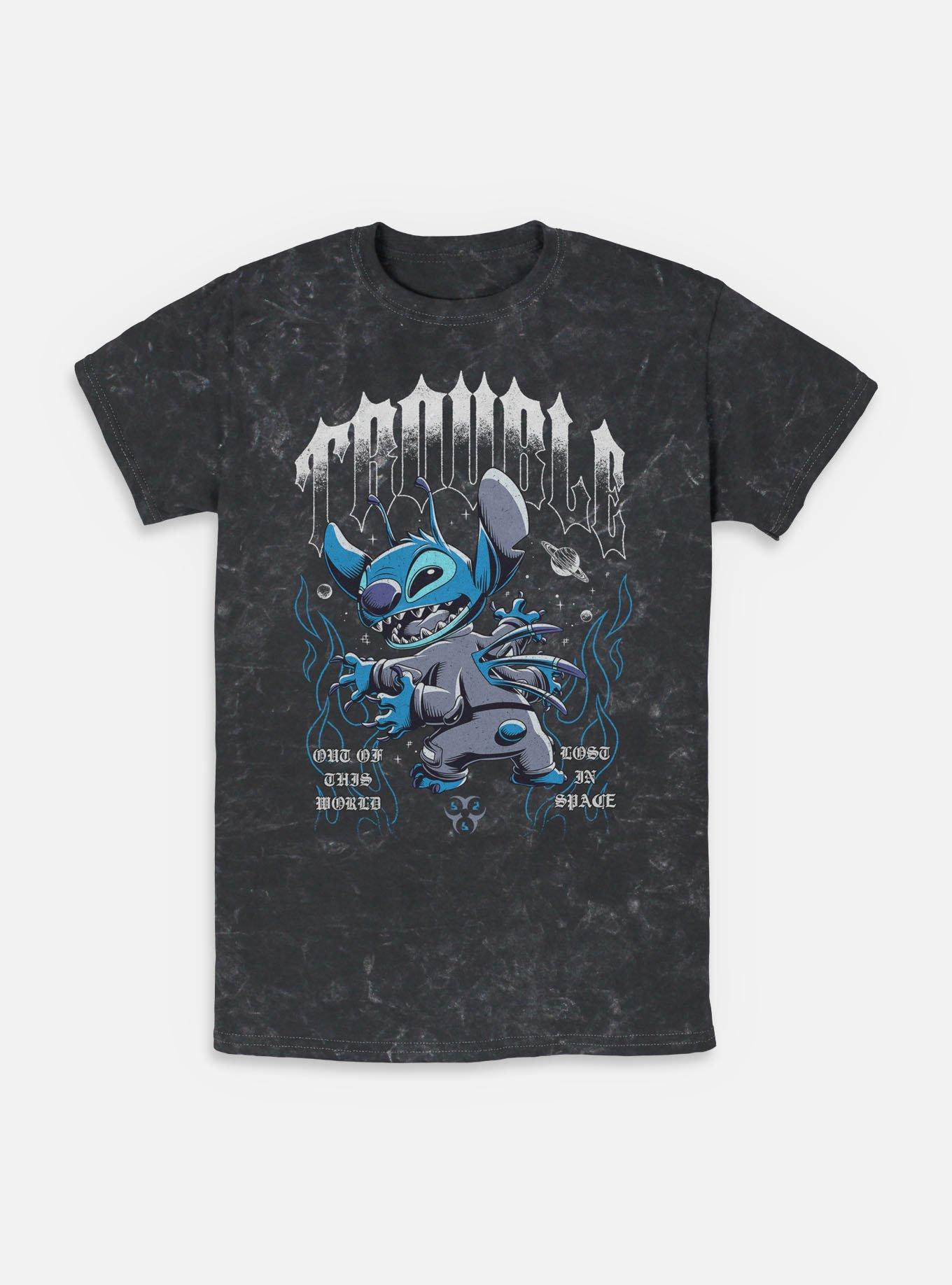 Disney Lilo & Stitch Cosmic Trouble Mineral Wash T-Shirt BoxLunch Web Exclusive,New Products : American Fashion Style Bags On Sale