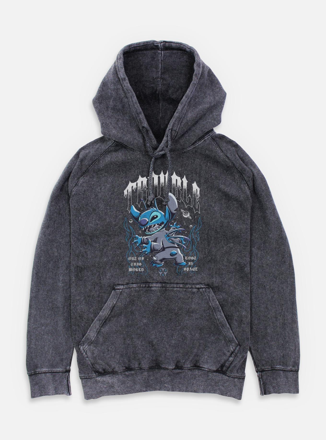Disney Lilo & Stitch Cosmic Trouble Mineral Wash Hoodie BoxLunch Web Exclusive,New Products : American Fashion Style Bags On Sale