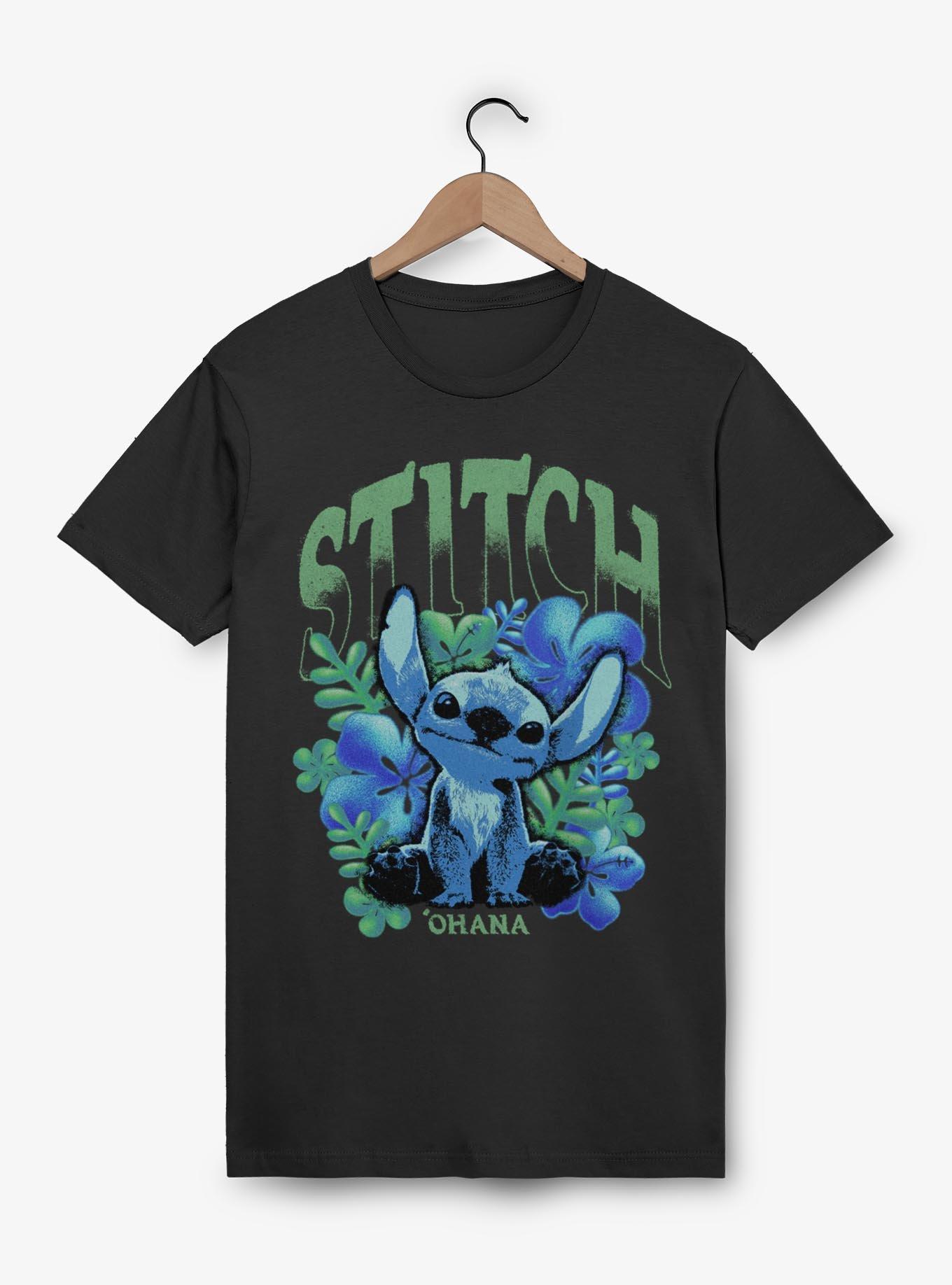 Disney Lilo & Stitch Dark Floral T-Shirt BoxLunch Exclusive, , hi-res