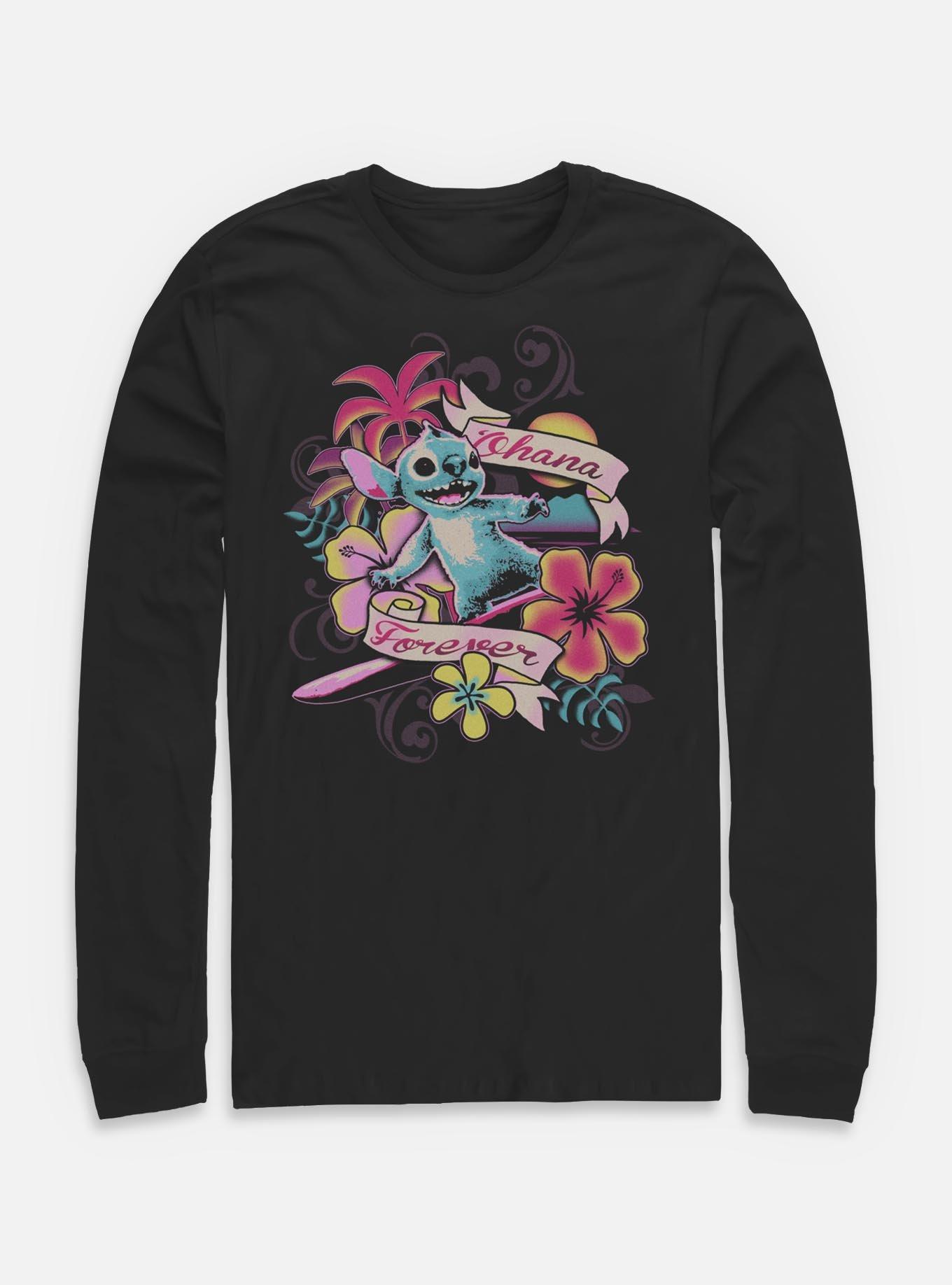 【BAON】Limong Summer Stitch Long Sleeve Tee Disney Lilo & Stitch Surf Ohana Forever Long-Sleeve T-Shirt