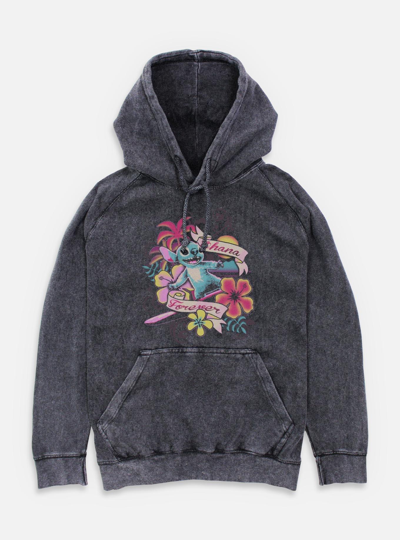 Disney Lilo & Stitch Surf Ohana Forever Mineral Wash Hoodie BoxLunch Web Exclusive,Specials : American Fashion Style Bags On Sale