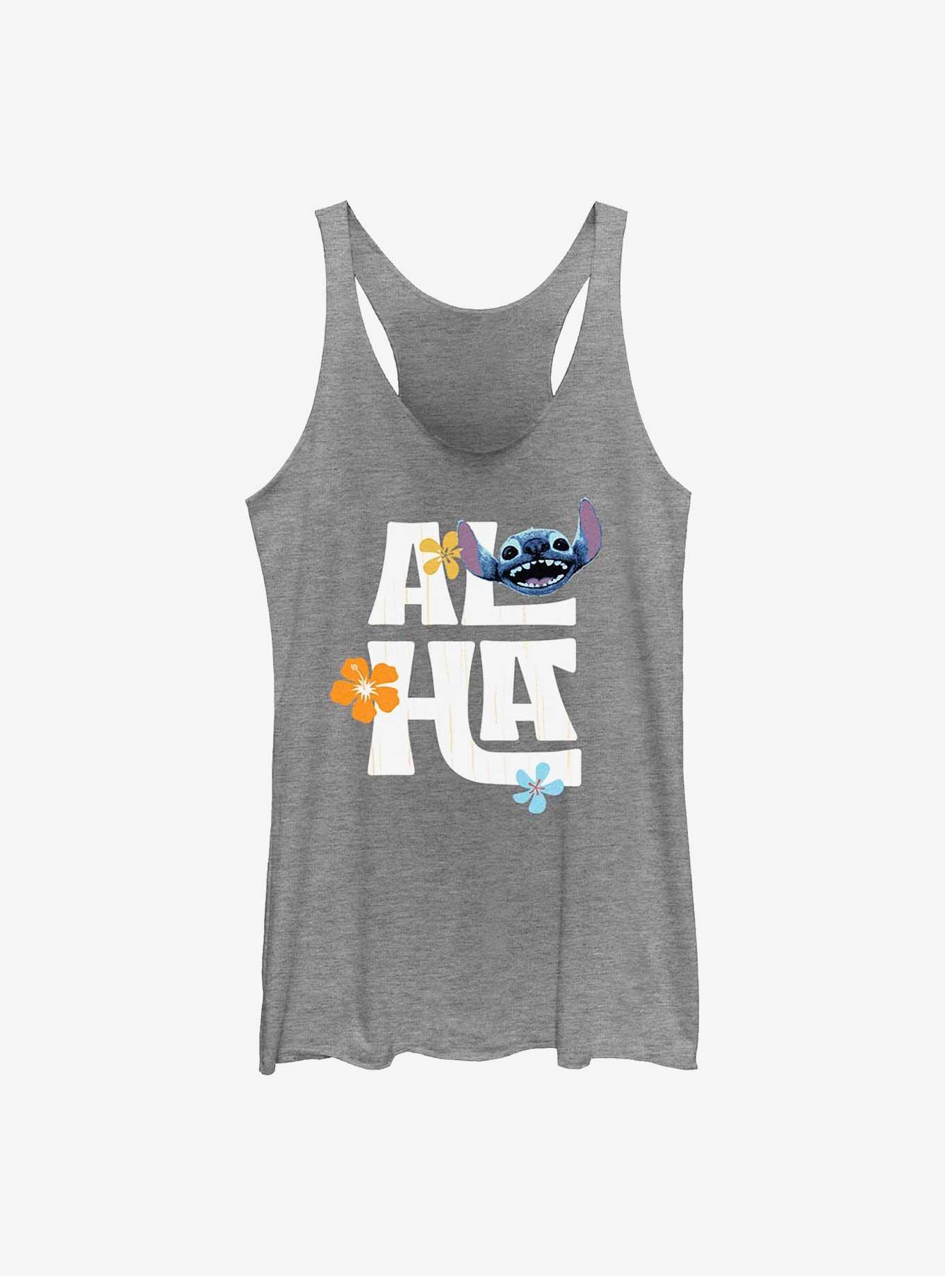 Disney Lilo & Stitch Live Action Aloha Flowers Girls Tank, GRAY HTR, hi-res