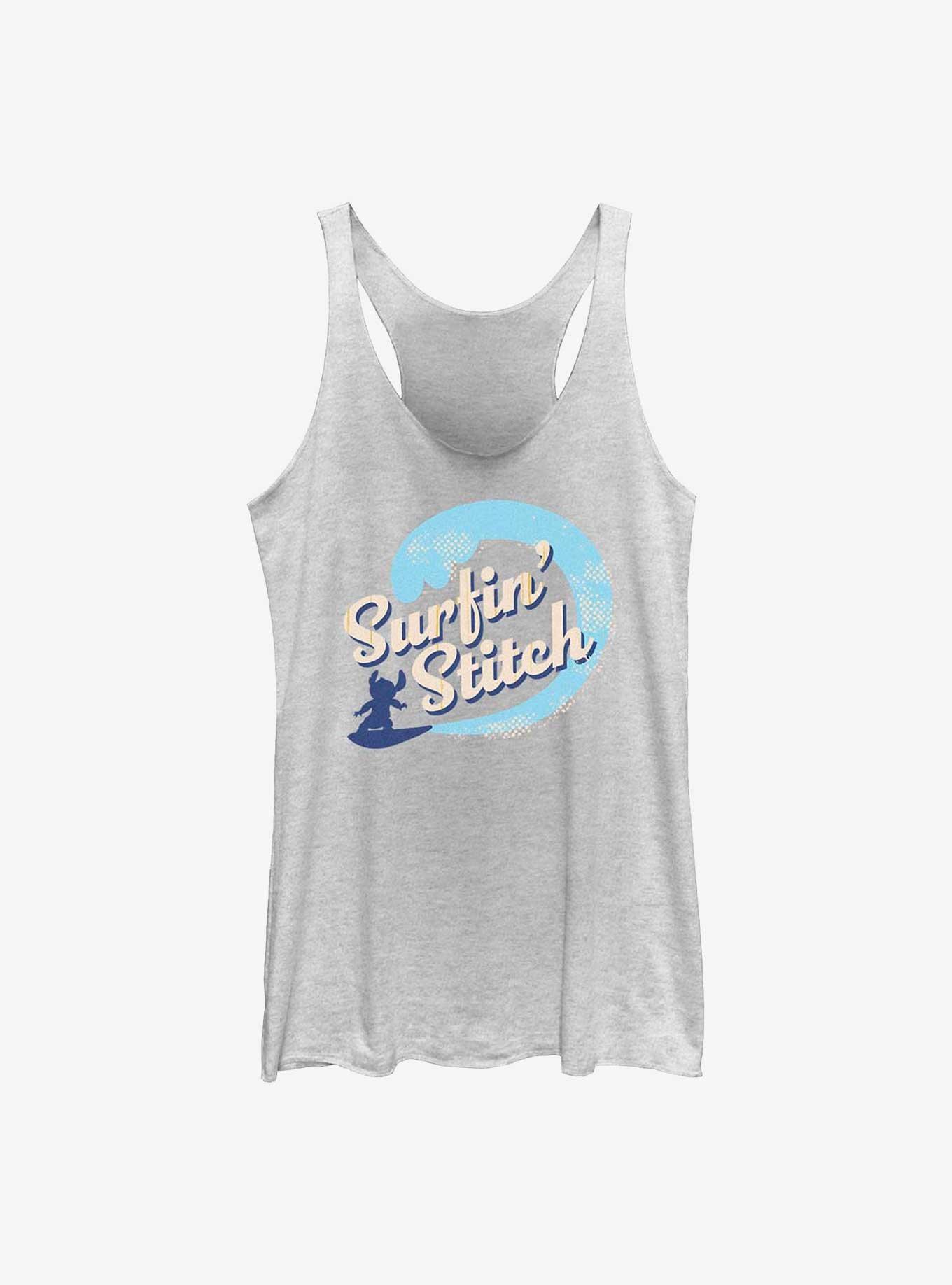 Disney Lilo & Stitch Live Action Surfing Stitch Girls Tank, WHITE HTR, hi-res