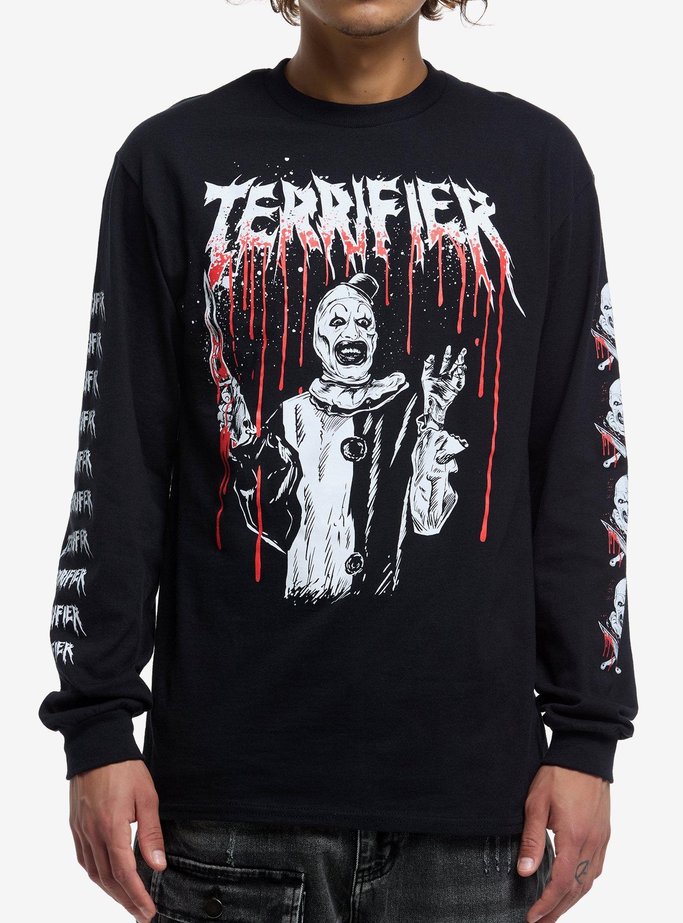 Terrifier X Vertebrae33 Art The Clown Portrait Long-Sleeve T-Shirt, , hi-res