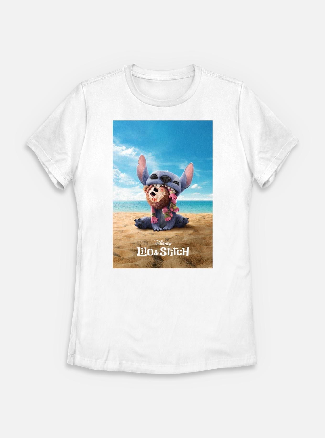 Disney Lilo & Stitch Live Action Beach Poster Womens T-Shirt,New Products : American Fashion Style Bags On Sale