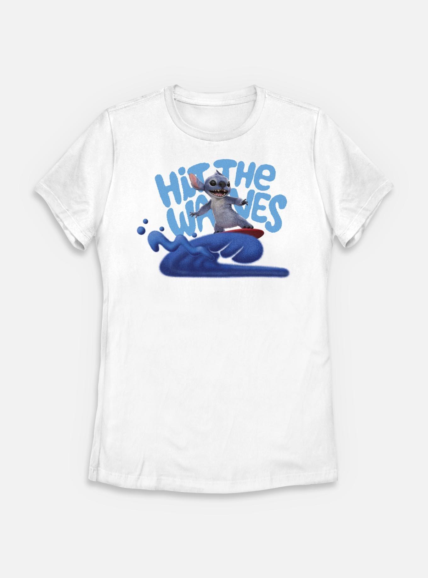 Disney Lilo & Stitch Live Action Hit The Waves Stitch Womens T-Shirt,New Products : American Fashion Style Bags On Sale
