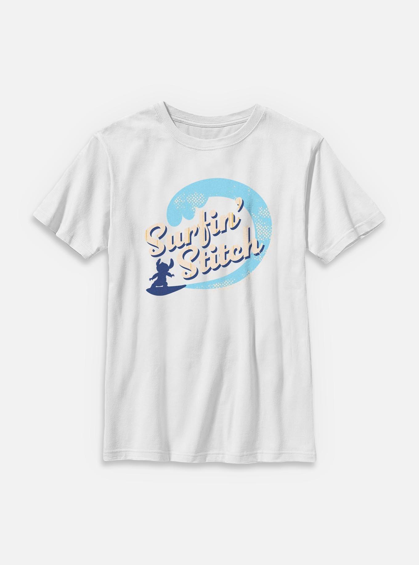Disney Lilo & Stitch Live Action Surfing Stitch Youth T-Shirt, WHITE, hi-res