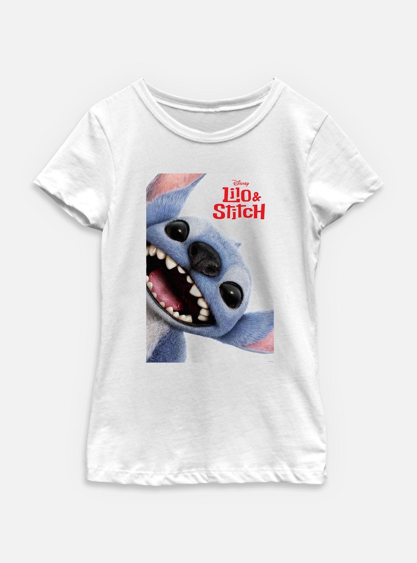 Disney Lilo & Stitch Live Action Stitch Face Poster Youth Girls T-Shirt, , hi-res