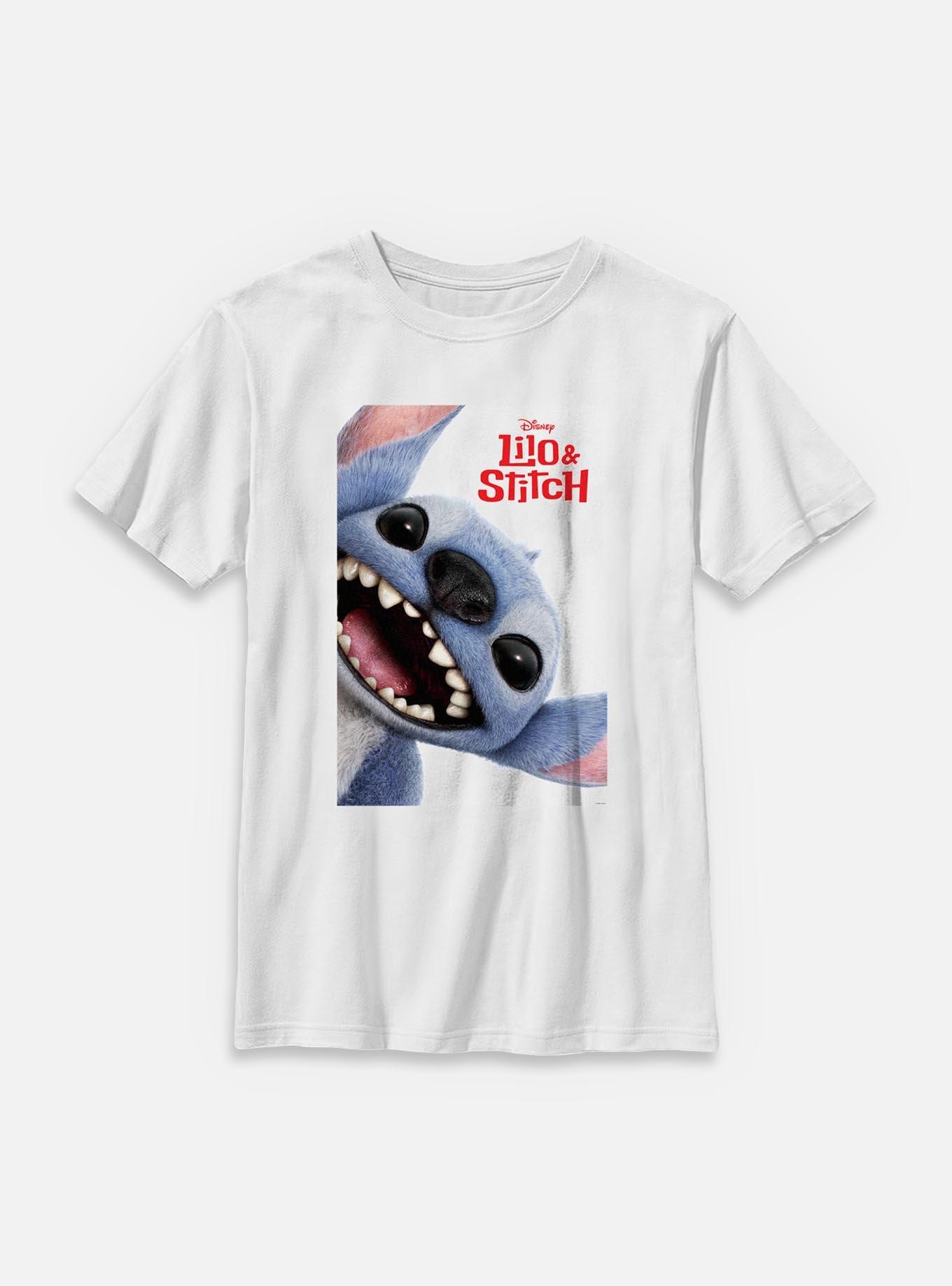 Disney Lilo & Stitch Live Action Stitch Face Poster Youth T-Shirt, , hi-res