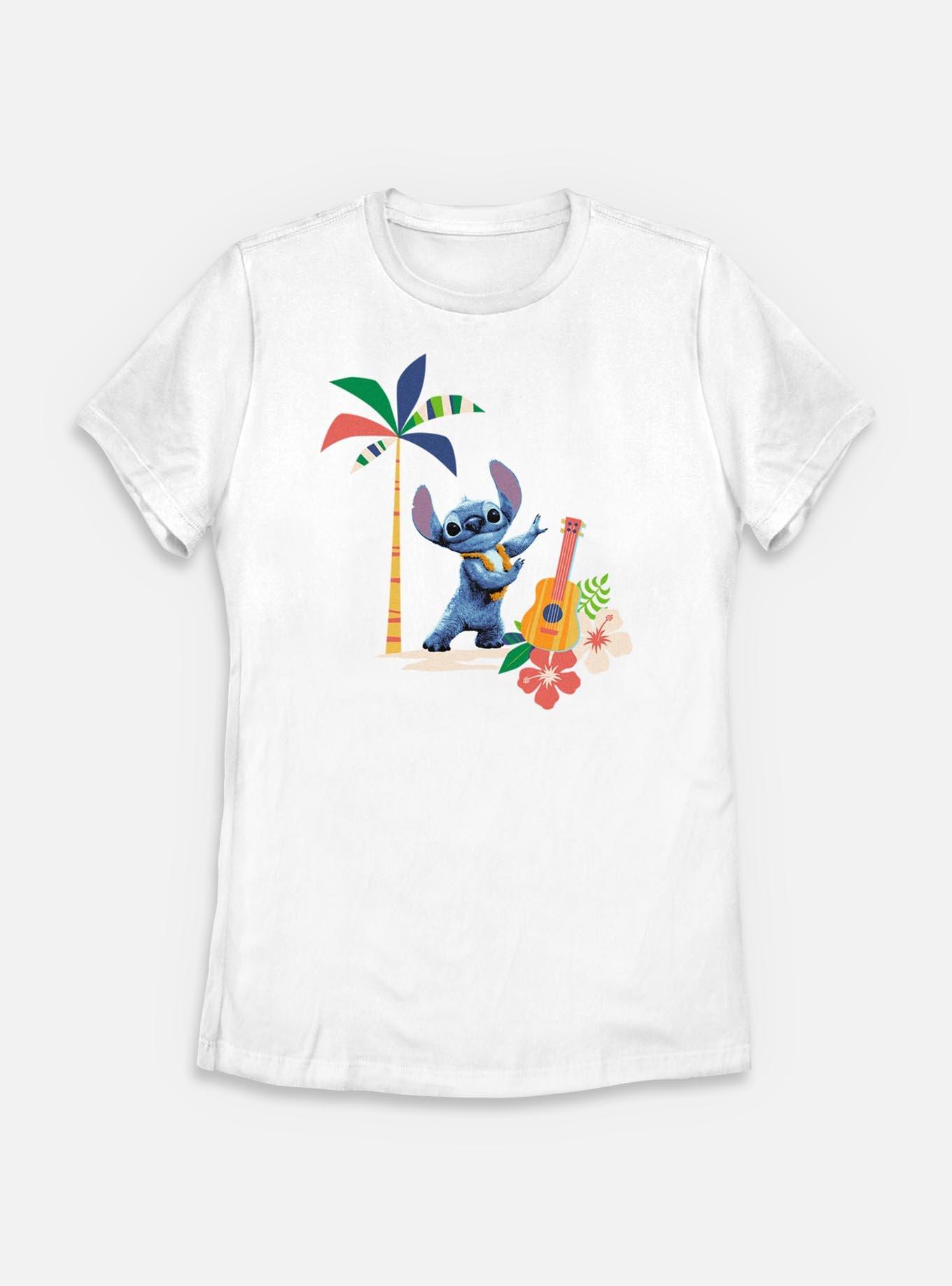 Disney Lilo & Stitch Live Action Dancing Hula Stitch Womens T-Shirt, WHITE, hi-res