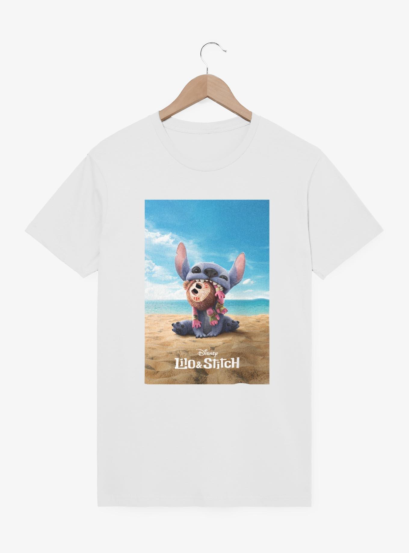 Disney Lilo & Stitch Live Action Beach Poster T-Shirt, WHITE, hi-res