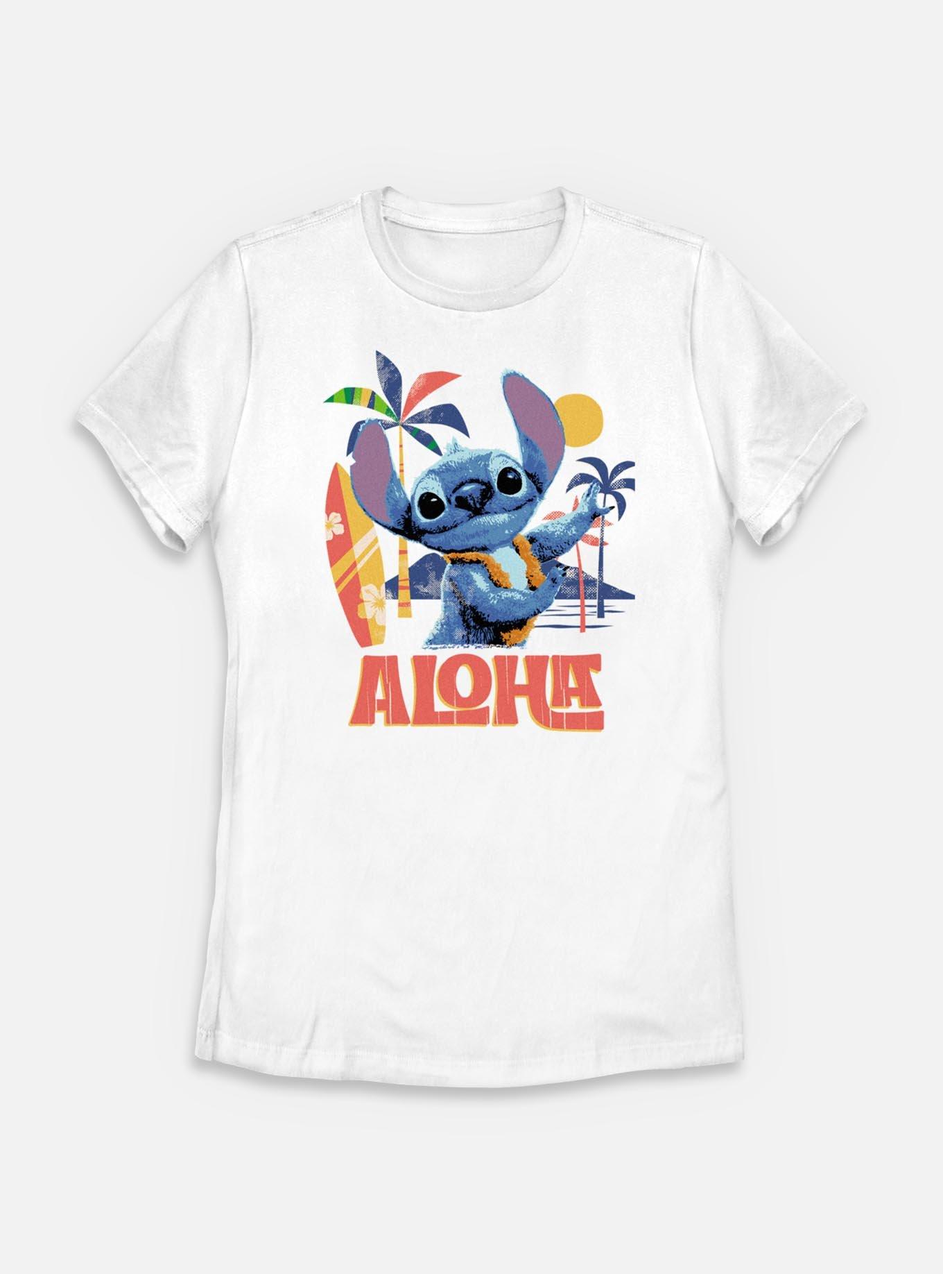 Disney Lilo & Stitch Live Action Aloha Stitch Womens T-Shirt, WHITE, hi-res