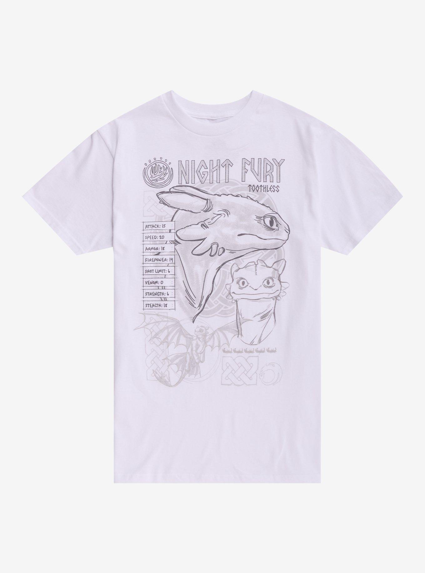 How To Train Your Dragon Night Fury Stats Girls T-Shirt, , hi-res