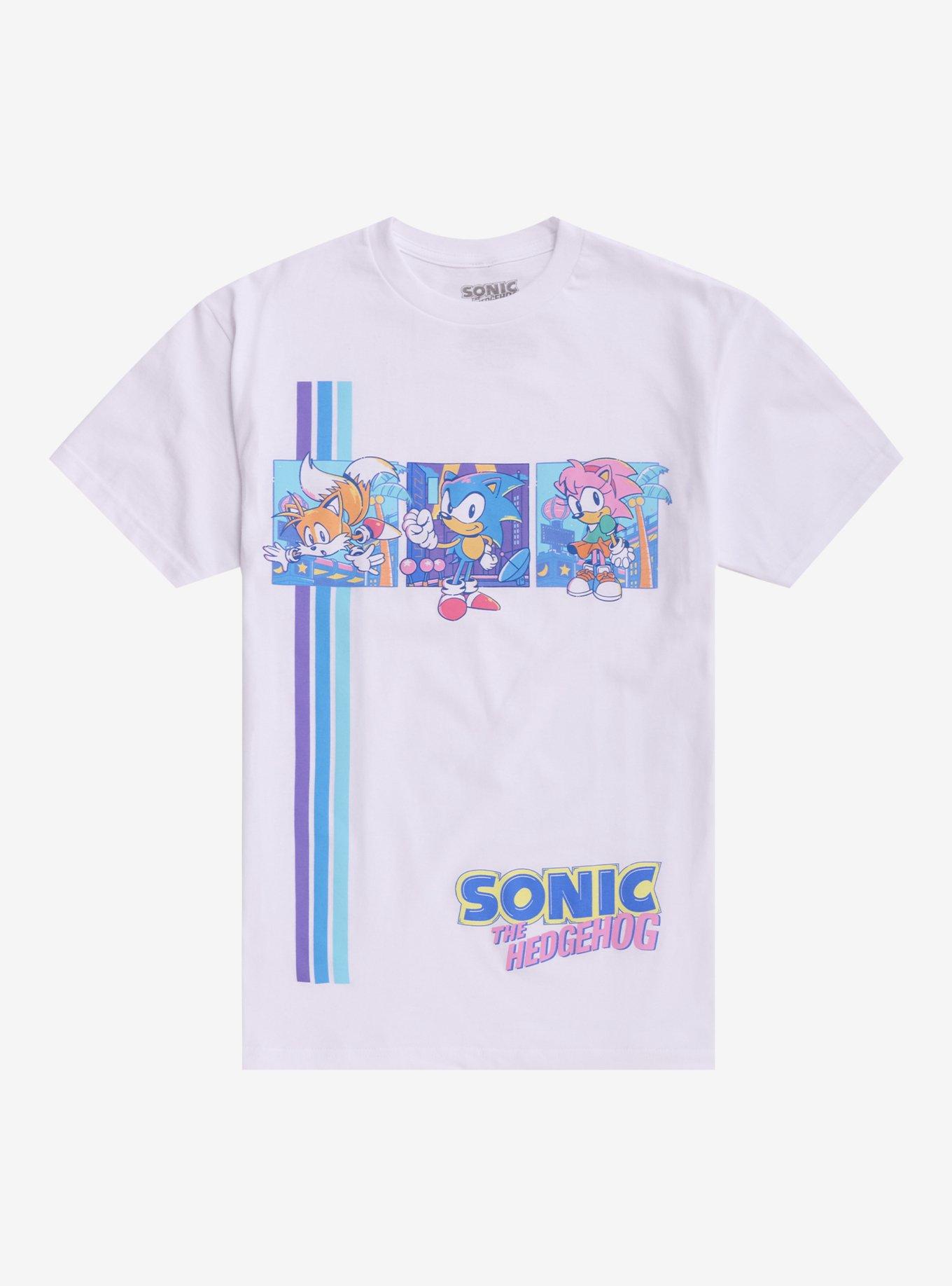 Sonic The Hedgehog Trio Panel Retro Girls T-Shirt, , hi-res