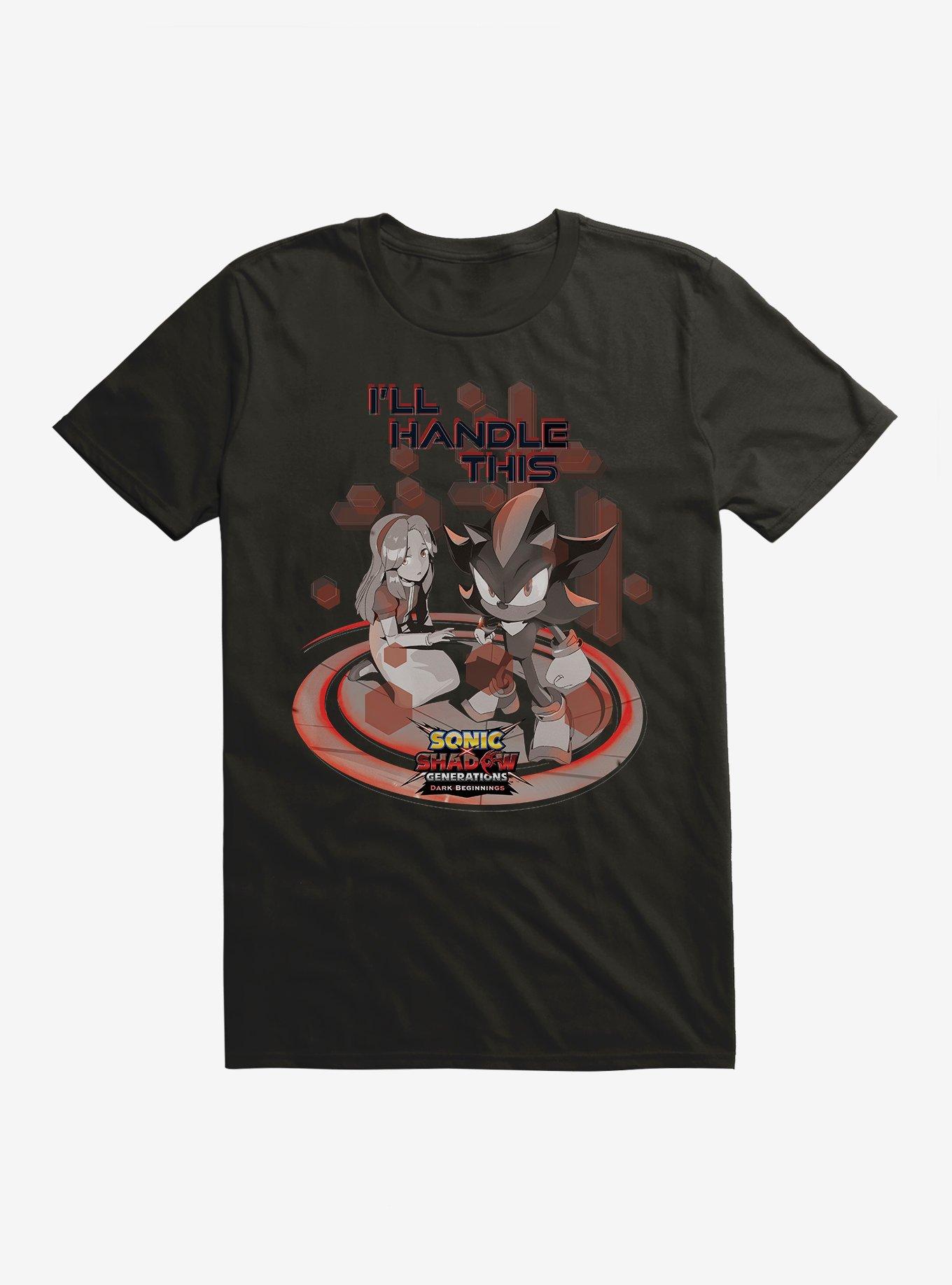 Sonic X Shadow Generations: Dark Beginnings I'll Handle This T-Shirt, BLACK, hi-res