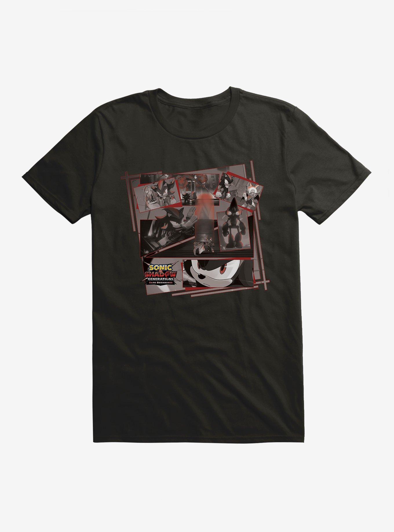 Sonic X Shadow Generations: Dark Beginnings Collage T-Shirt, BLACK, hi-res
