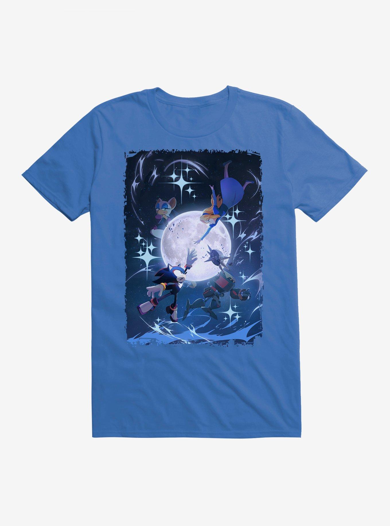 Sonic X Shadow Generations: Dark Beginnings Full Moon T-Shirt, ROYAL, hi-res