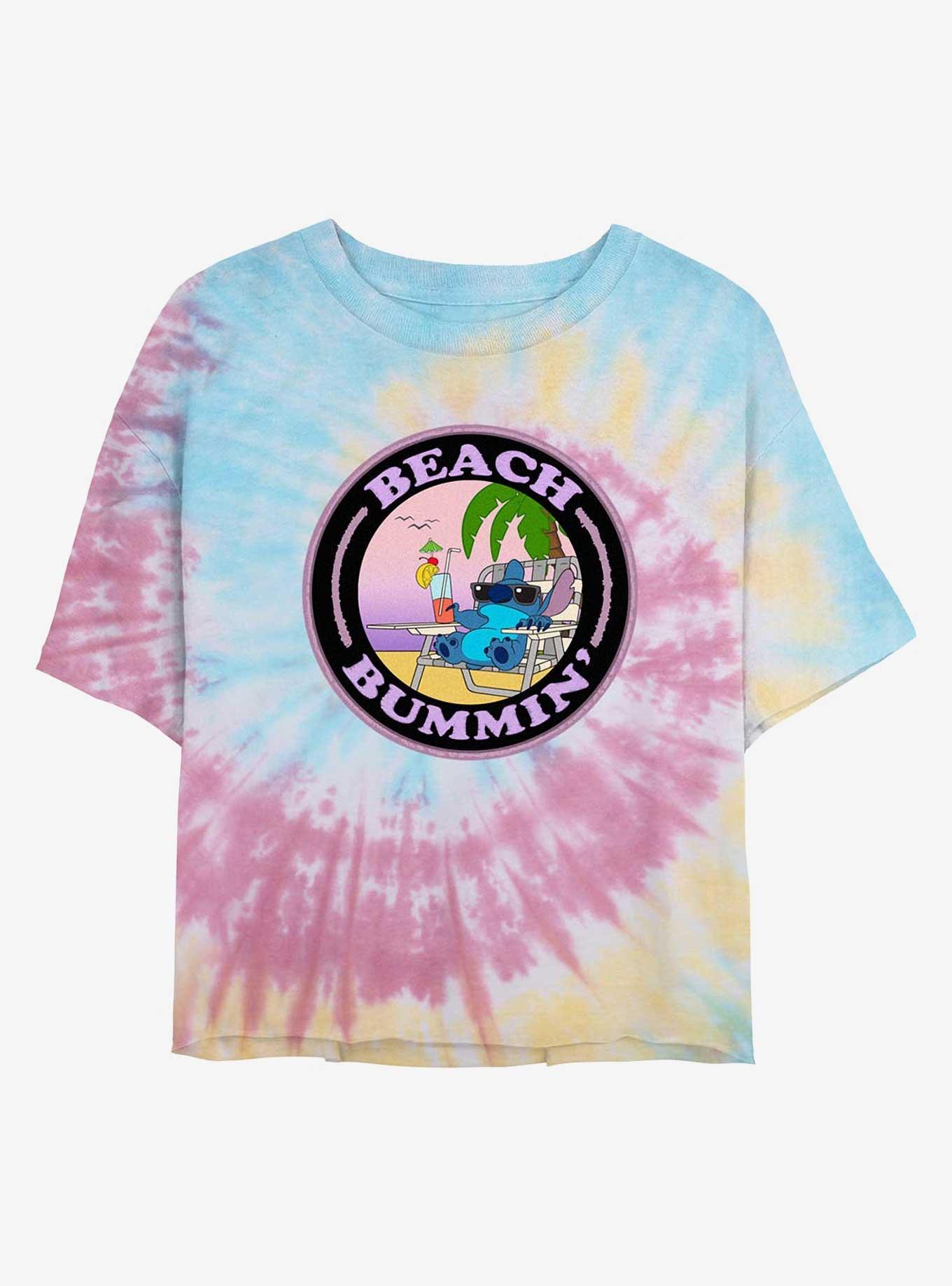 Disney Lilo & Stitch Beach Bummin' Girls Tie-Dye Crop T-Shirt, , hi-res