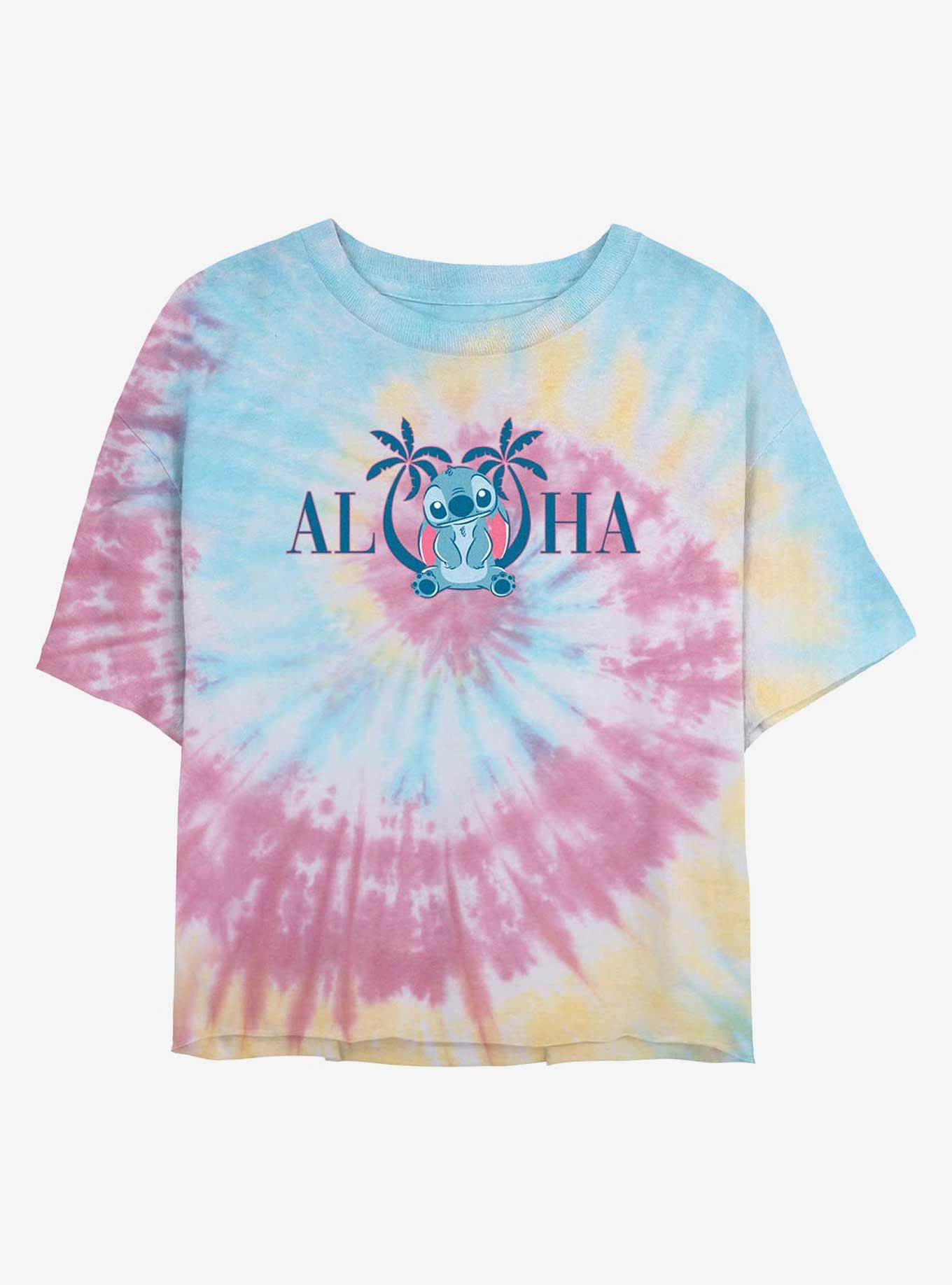 Disney Lilo & Stitch Aloha Beach Club Girls Tie-Dye Crop T-Shirt, , hi-res