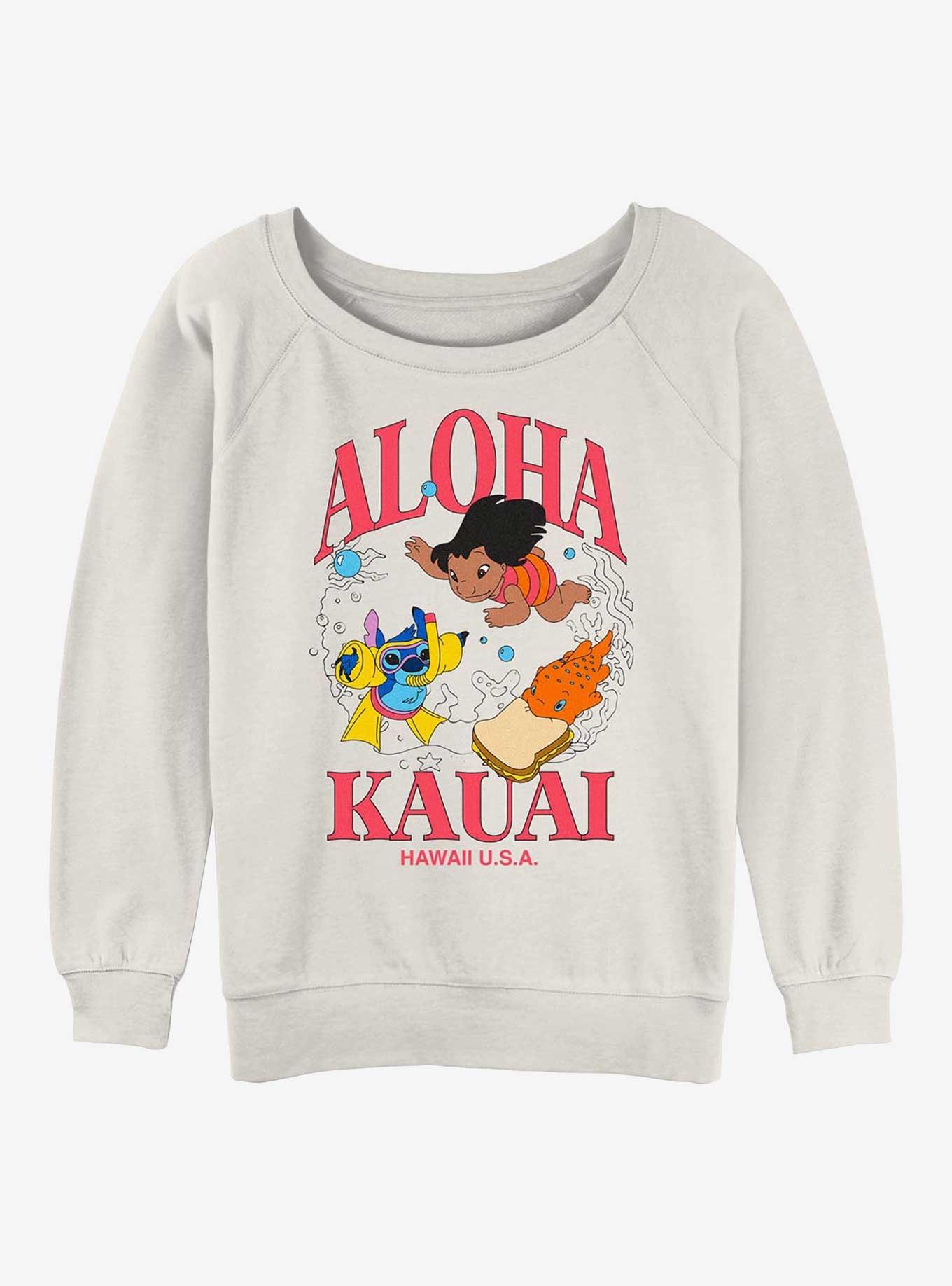 Disney Lilo & Stitch Aloha Kauai Girls Slouchy Sweatshirt, , hi-res