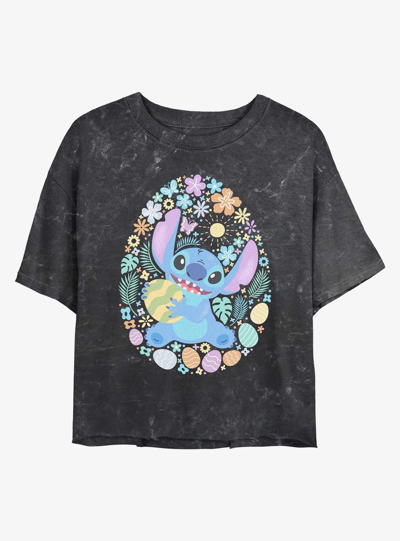 Disney Lilo & Stitch Easter Egg Hunt Girls Mineral Wash Crop T-Shirt, , hi-res