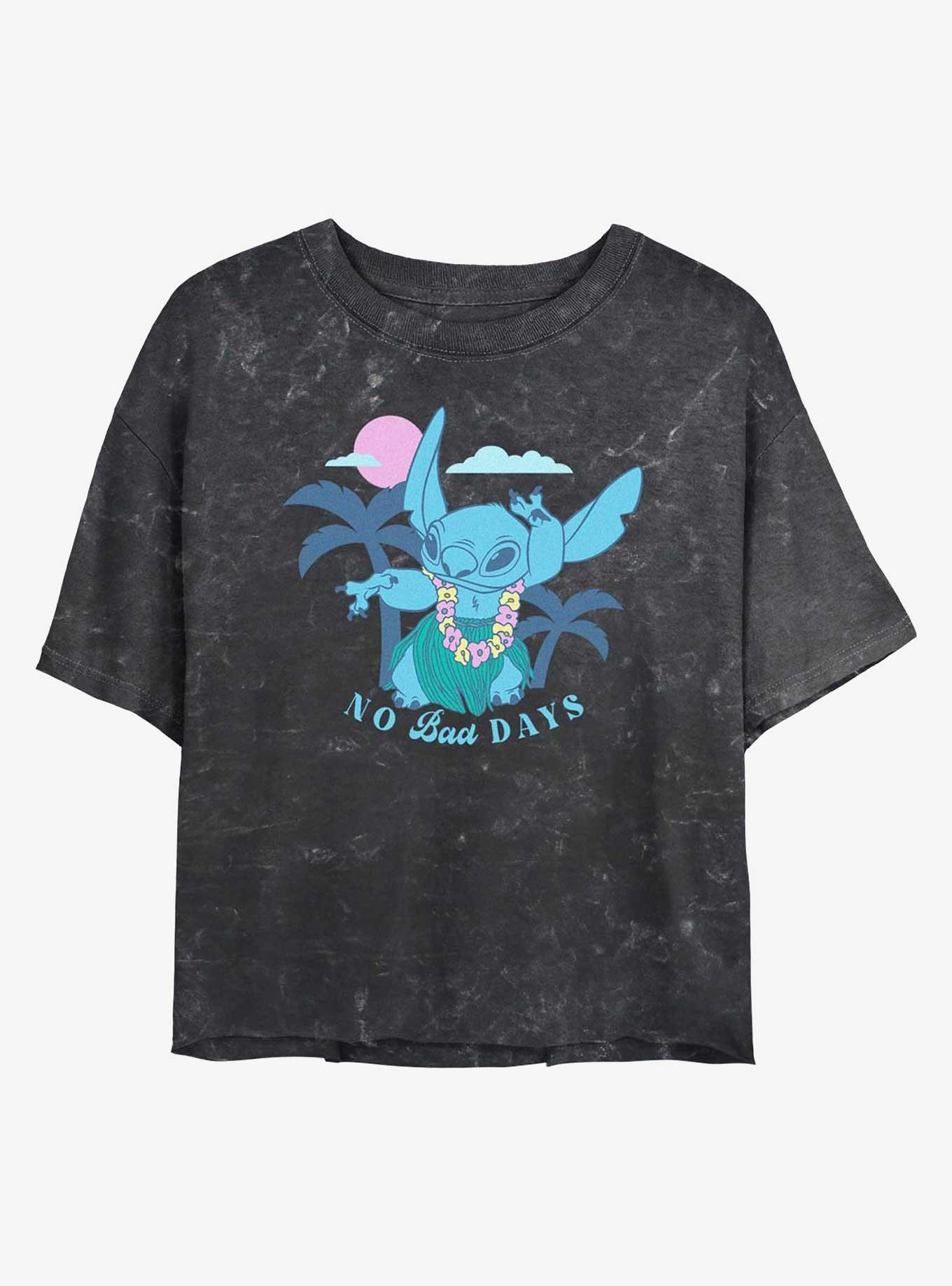 Disney Lilo & Stitch Tropical No Bad Days Girls Mineral Wash Crop T-Shirt, , hi-res
