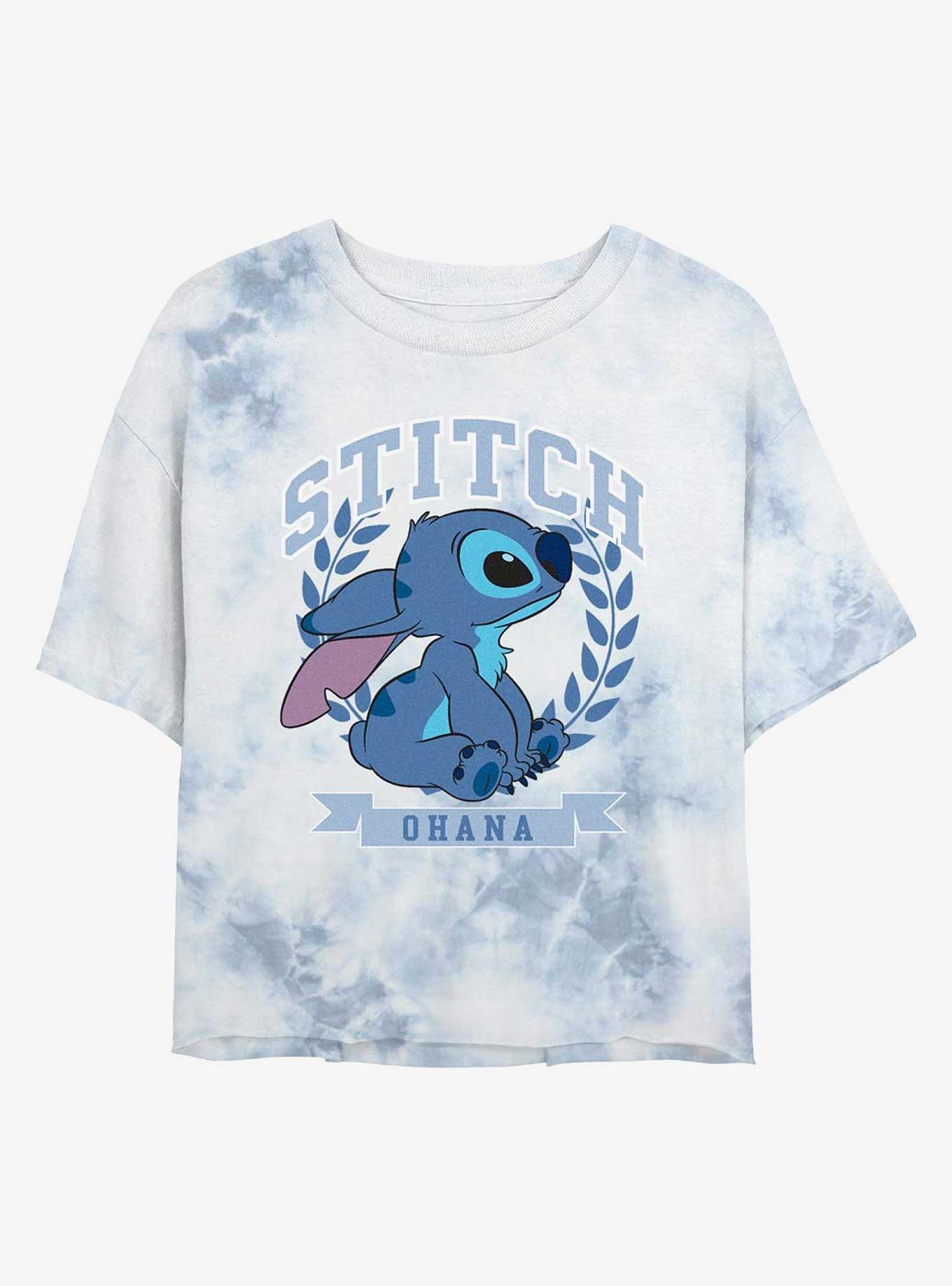 Disney Lilo & Stitch Athletic Stitch Girls Tie-Dye Crop T-Shirt, , hi-res