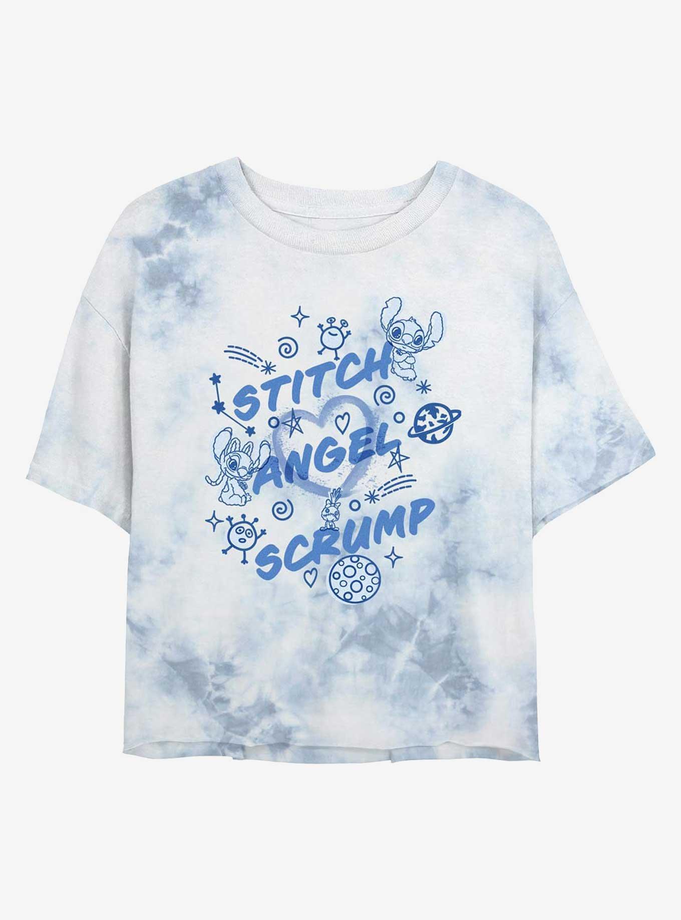 Disney Lilo & Stitch Angel Scrump Girls Tie-Dye Crop T-Shirt, , hi-res