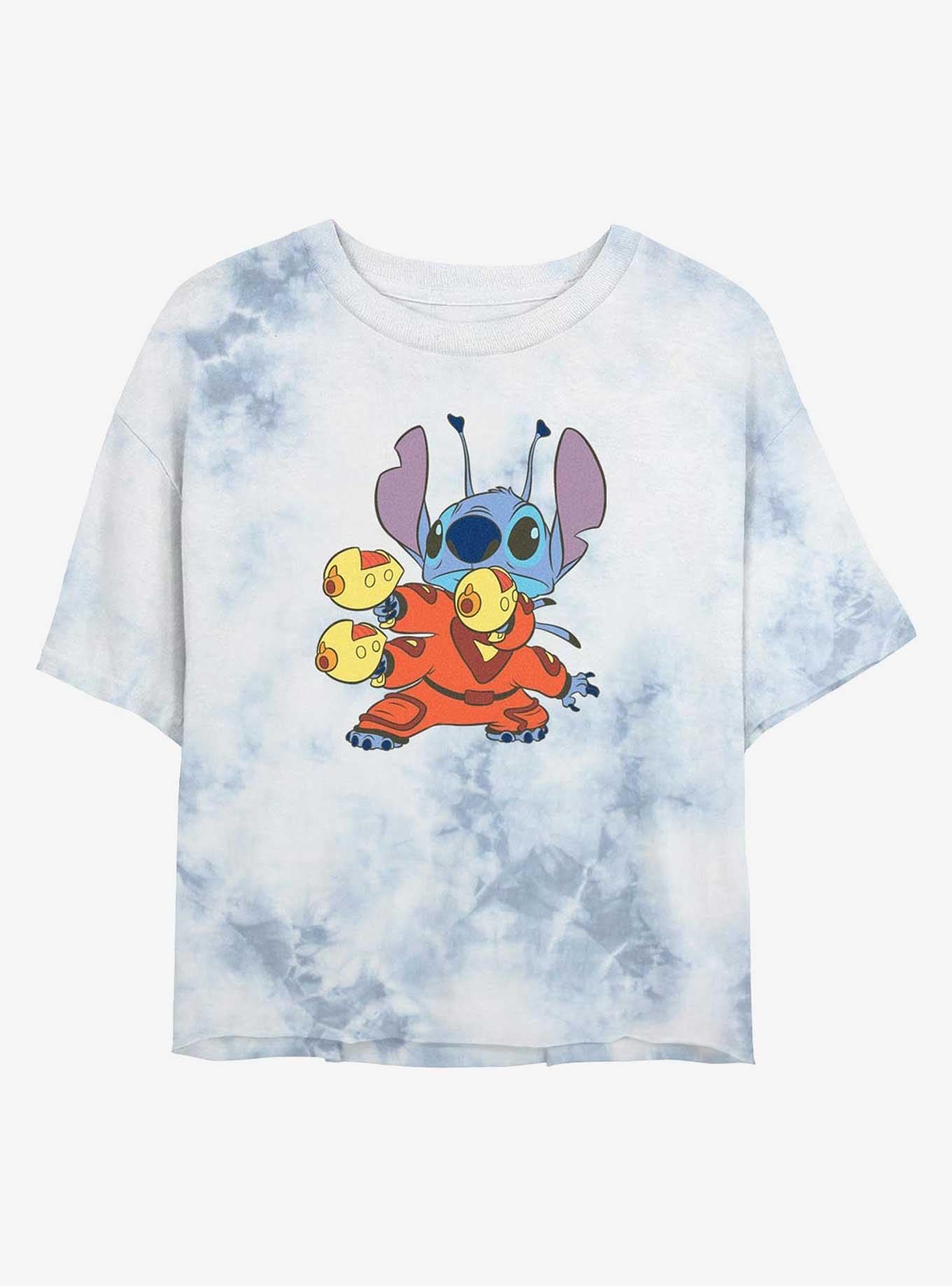 Disney Lilo & Stitch Blasters Girls Tie-Dye Crop T-Shirt, WHITEBLUE, hi-res