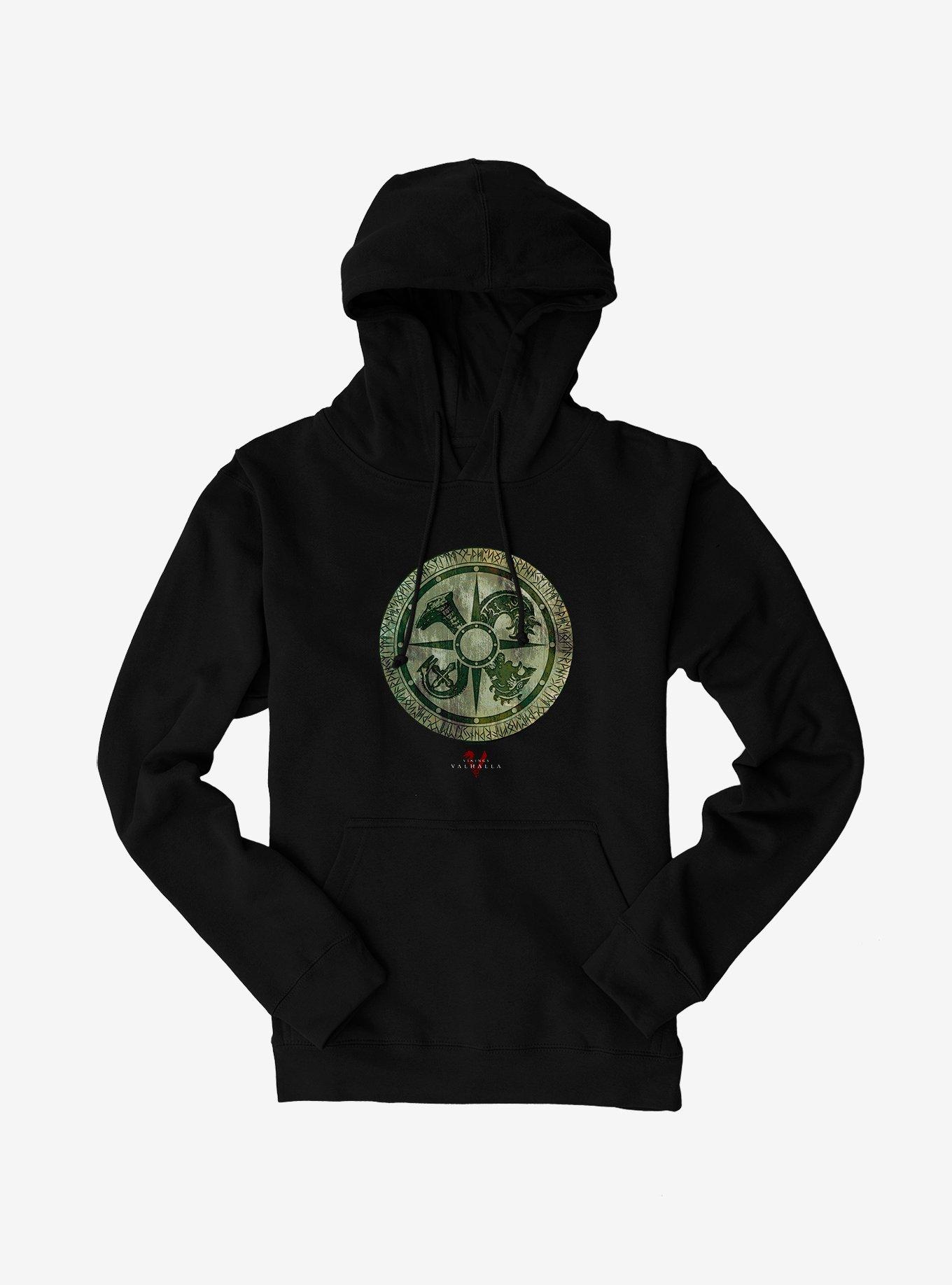 Vikings: Valhalla Gold Emblem Hoodie, BLACK, hi-res