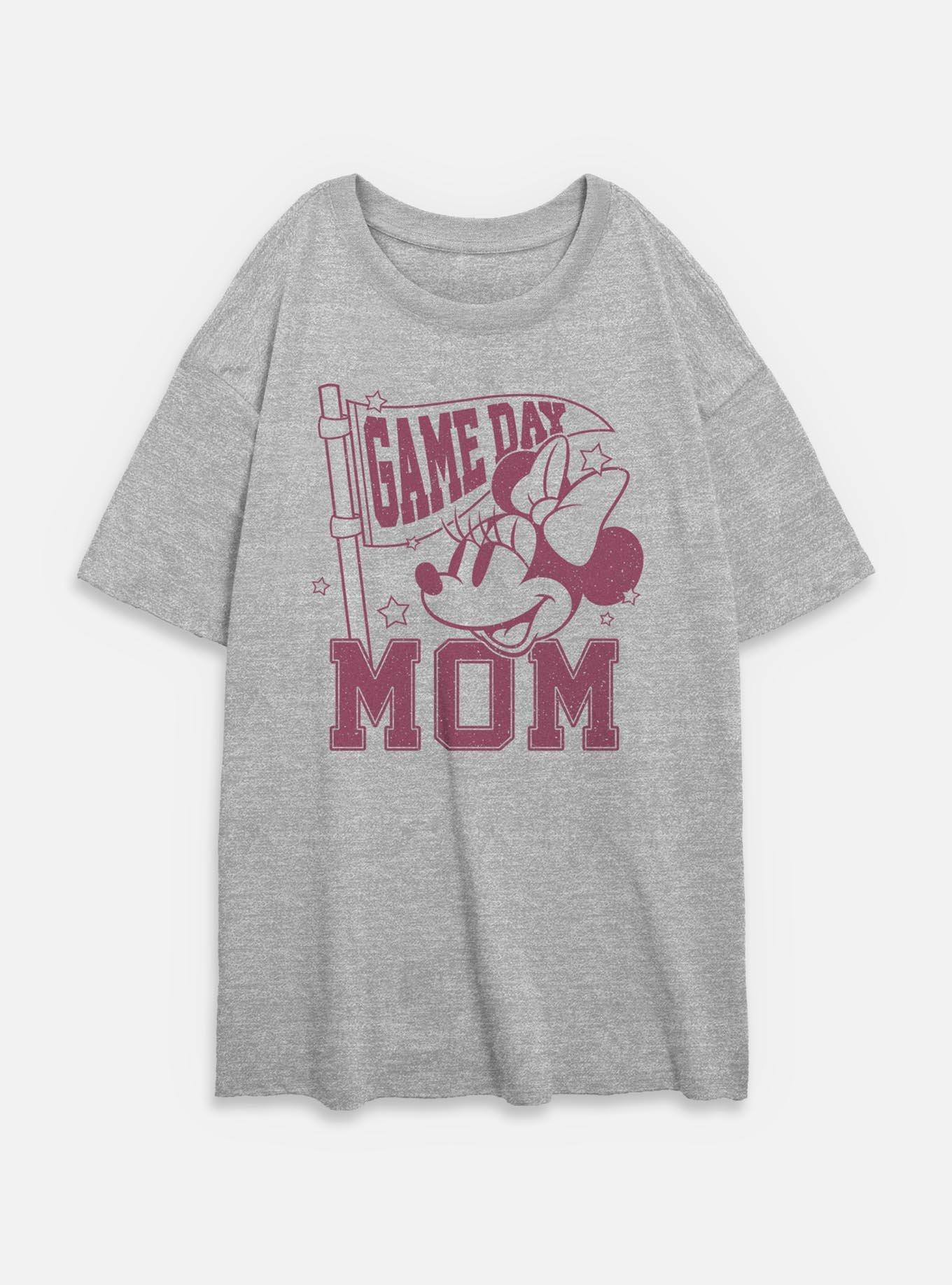 Disney Minnie Mouse Game Day Mom Womens Oversized T-Shirt, ATH HTR, hi-res