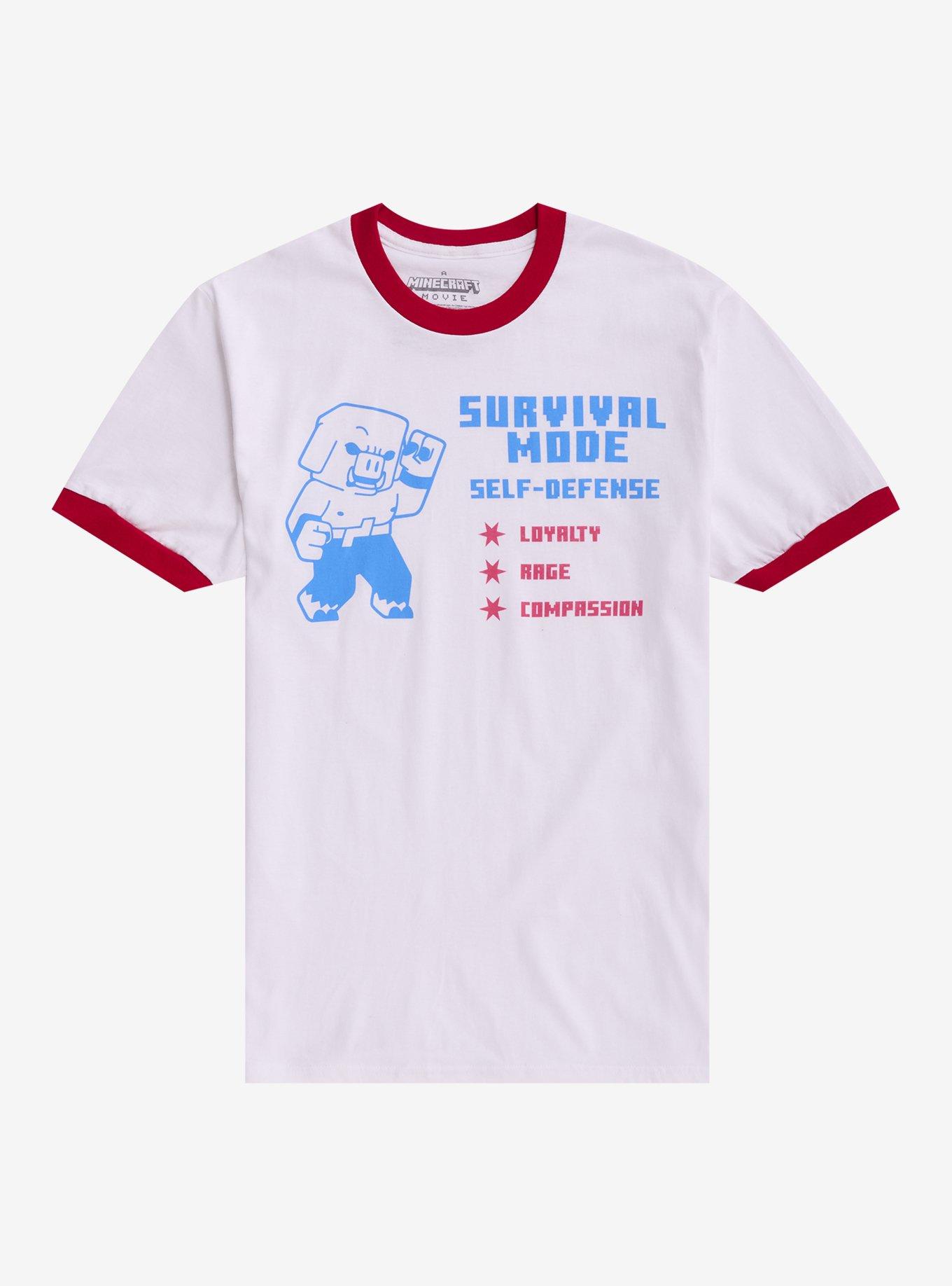 Minecraft Survival Mode Red & White Ringer T-Shirt, , hi-res