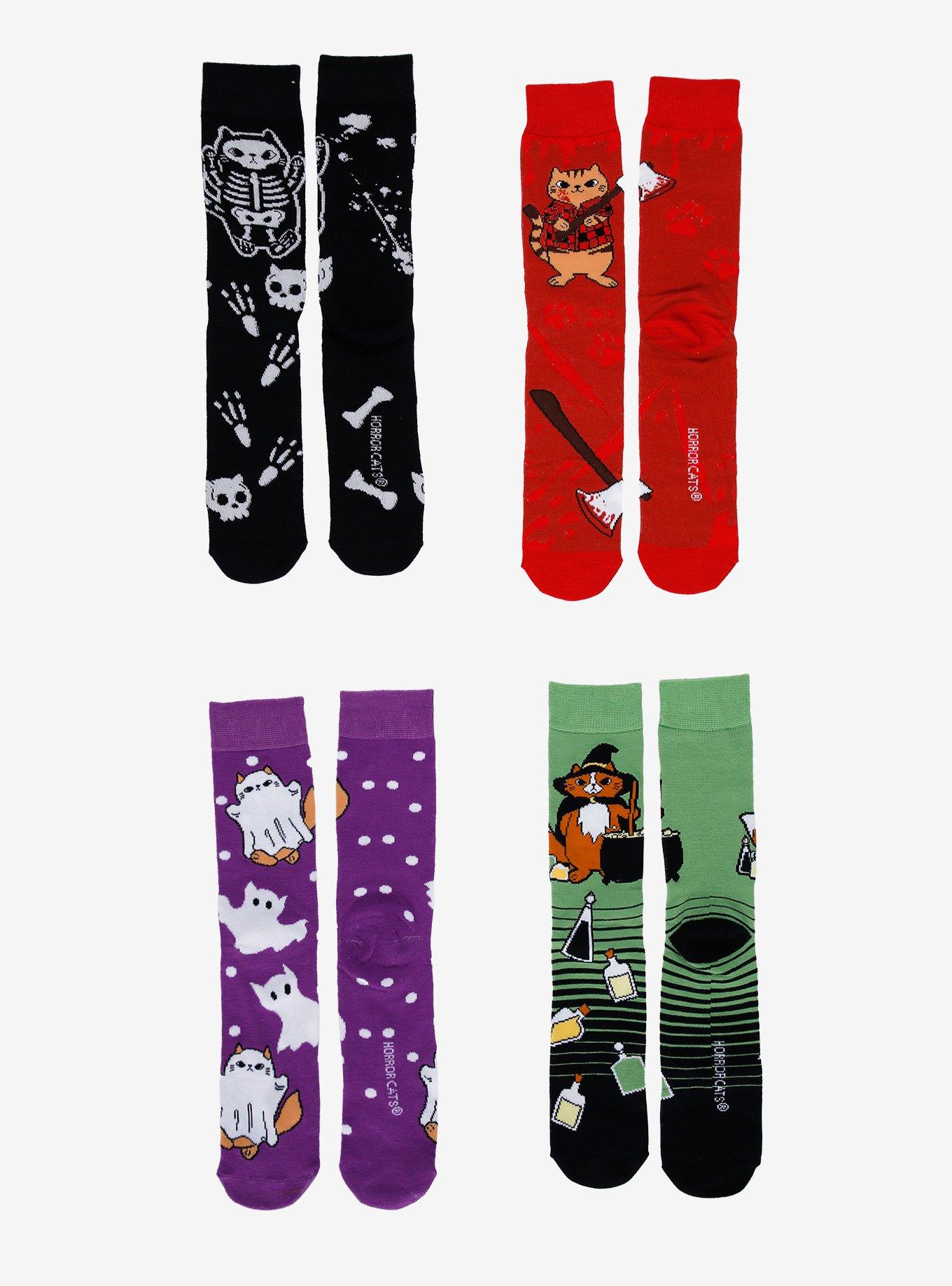 Horror Cats Halloween Blind Bag Crew Socks, , hi-res