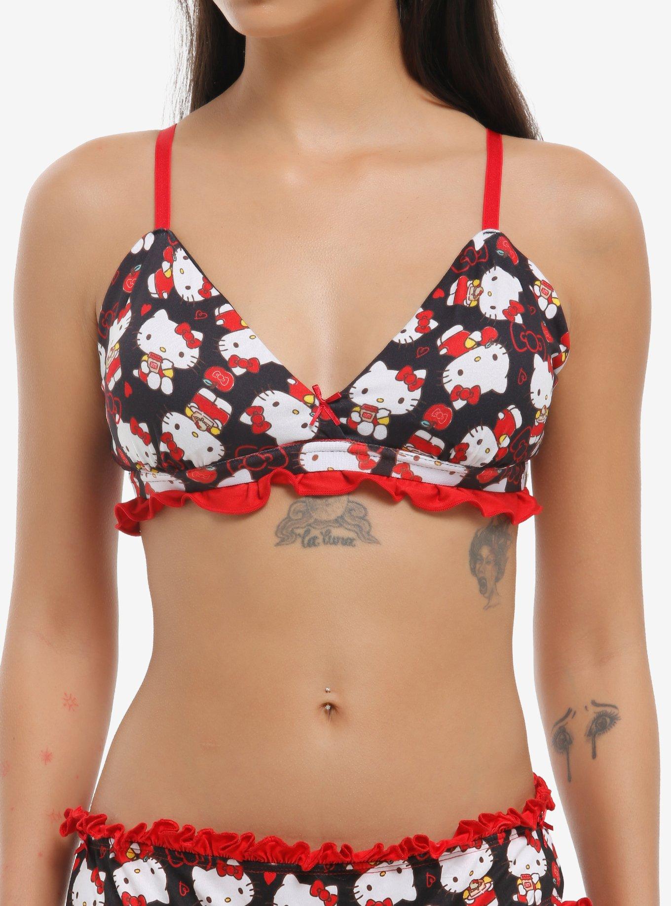 Hello Kitty Apple Ruffle Bralette, , hi-res