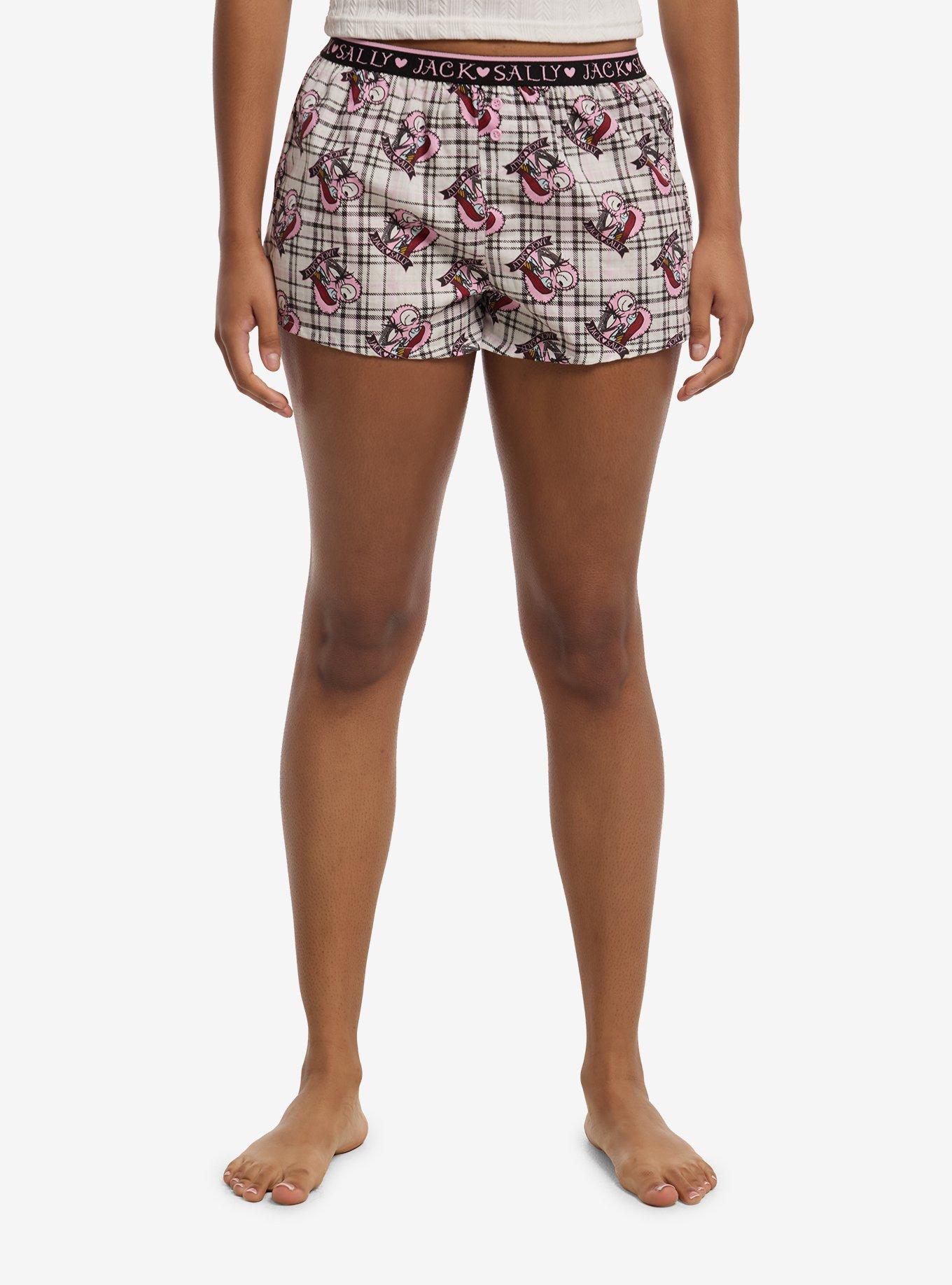 The Nightmare Before Christmas Jack & Sally Girls Boxer Lounge Shorts, , hi-res