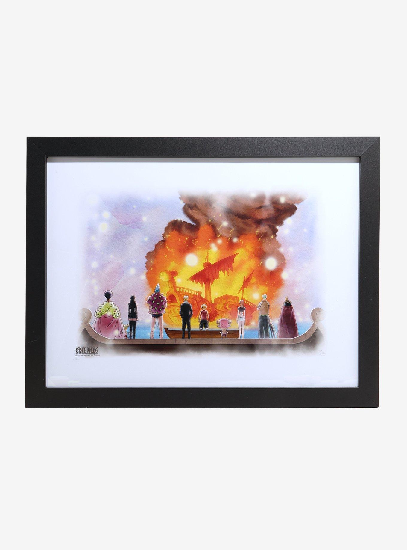 One Piece Going Merry Viking Funeral Framed Wall Art, , hi-res