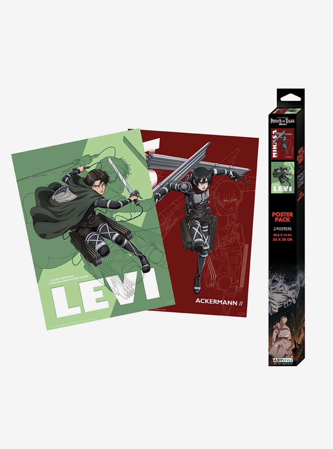 Attack On Titan Levi & Mikasa Poster Set 2 Pack, , hi-res