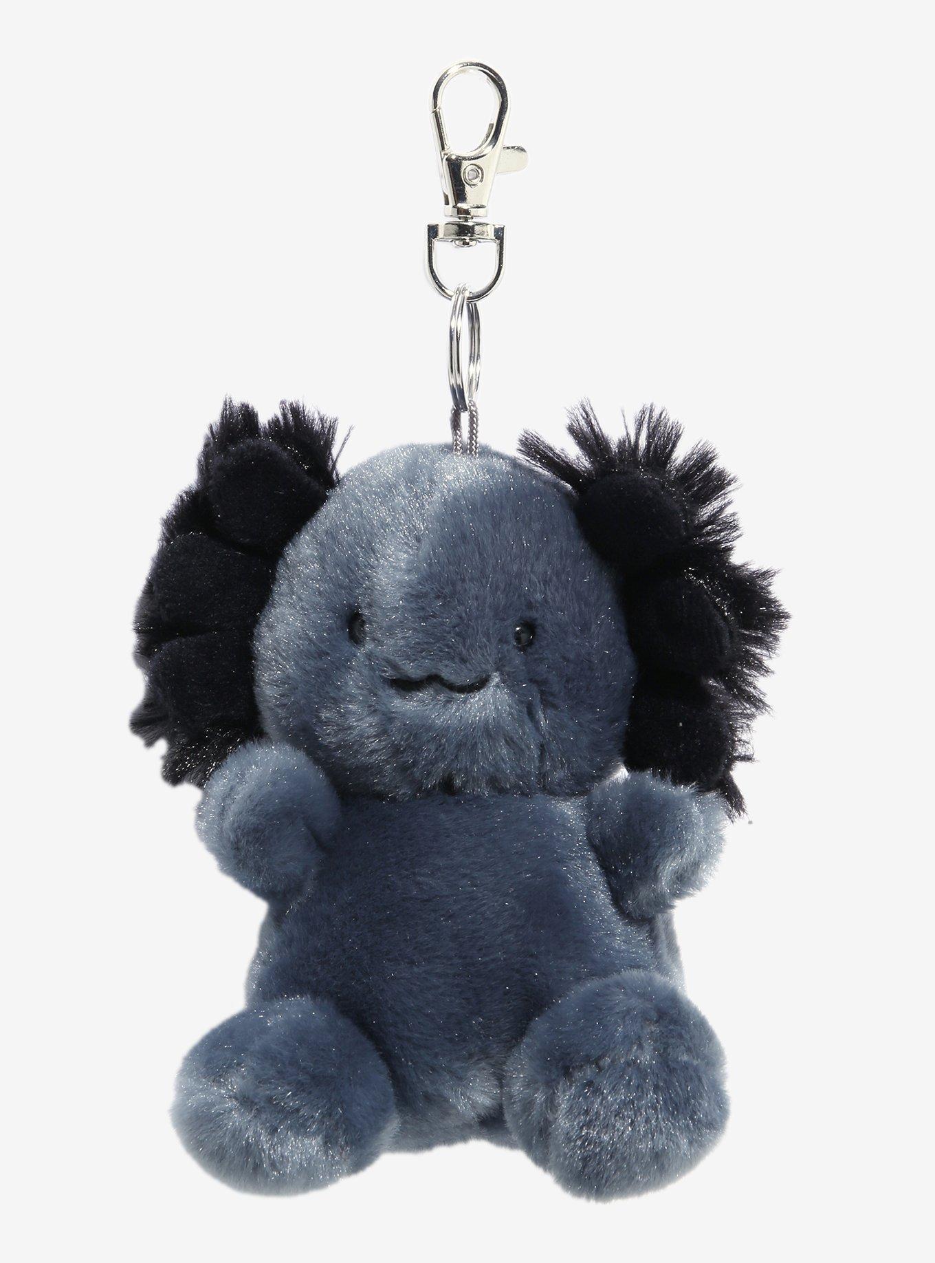Aurora Palm Pals Onyx Axolotl Plush Key Chain, , hi-res