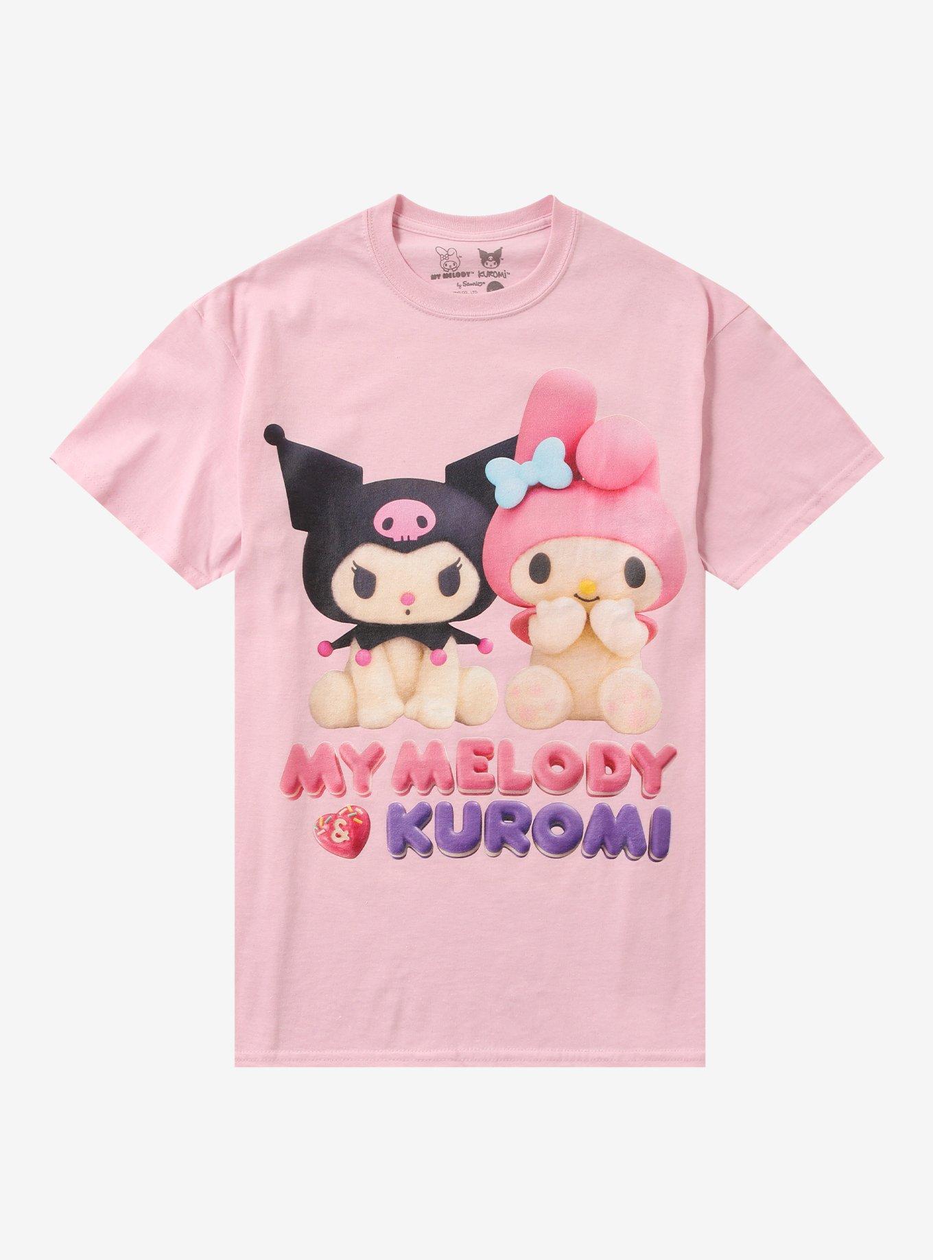 My Melody & Kuromi Duo Pastel Pink Girls T-Shirt, , hi-res