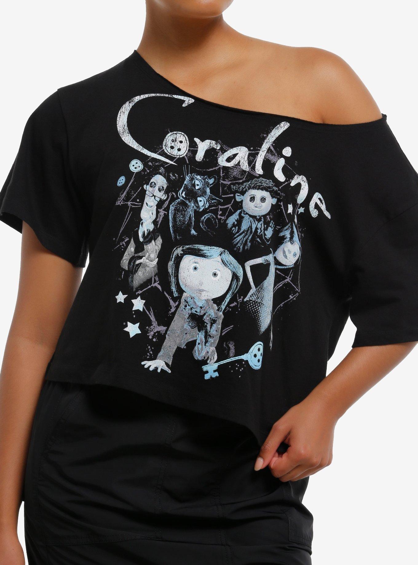 Coraline Jumbo Print Off-The-Shoulder Girls T-Shirt, , hi-res