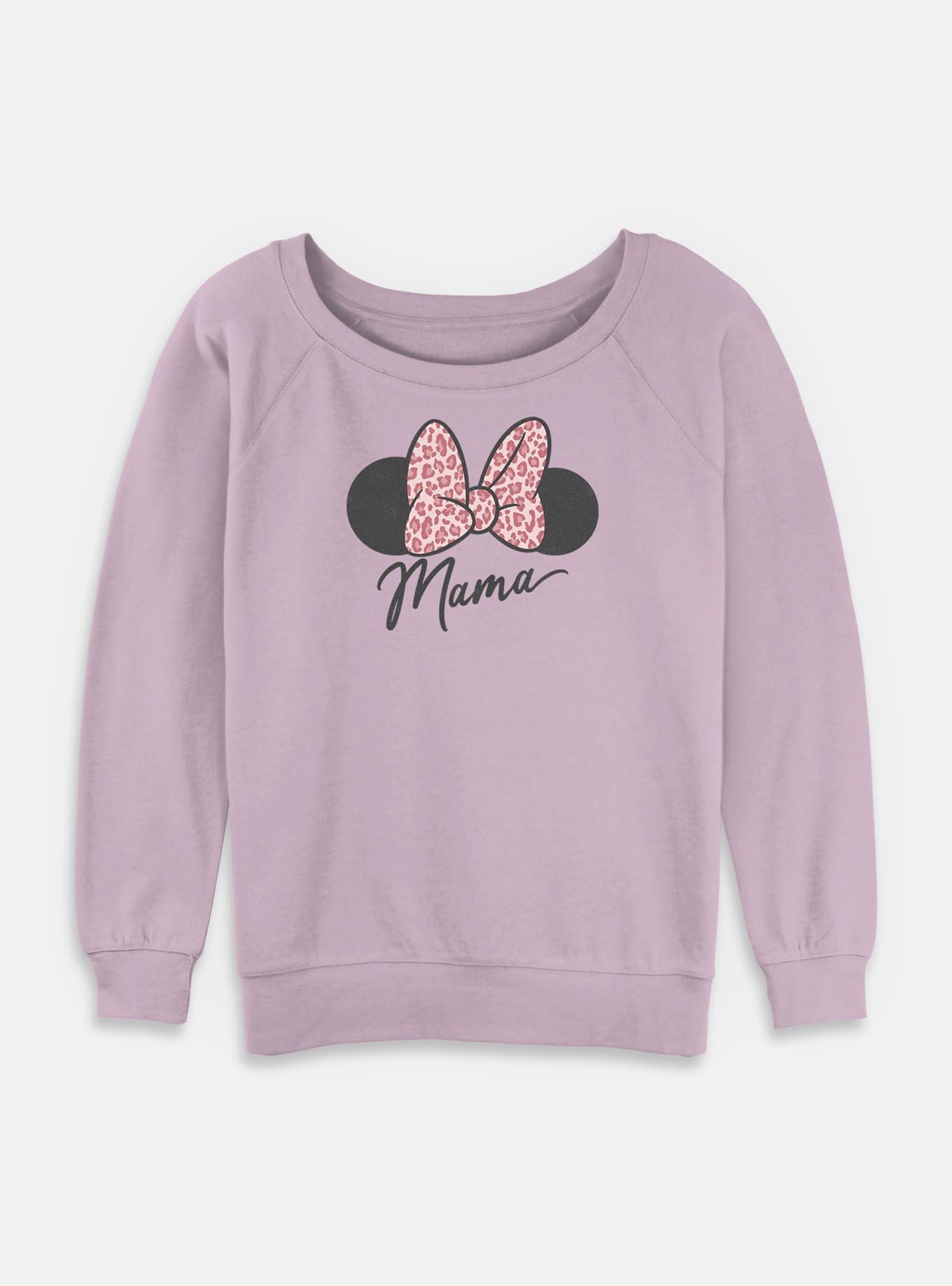 Disney Minnie Mouse Mama Leopard Bow Womens Slouchy Sweatshirt,New Products : American Fashion Style Bags On Sale
