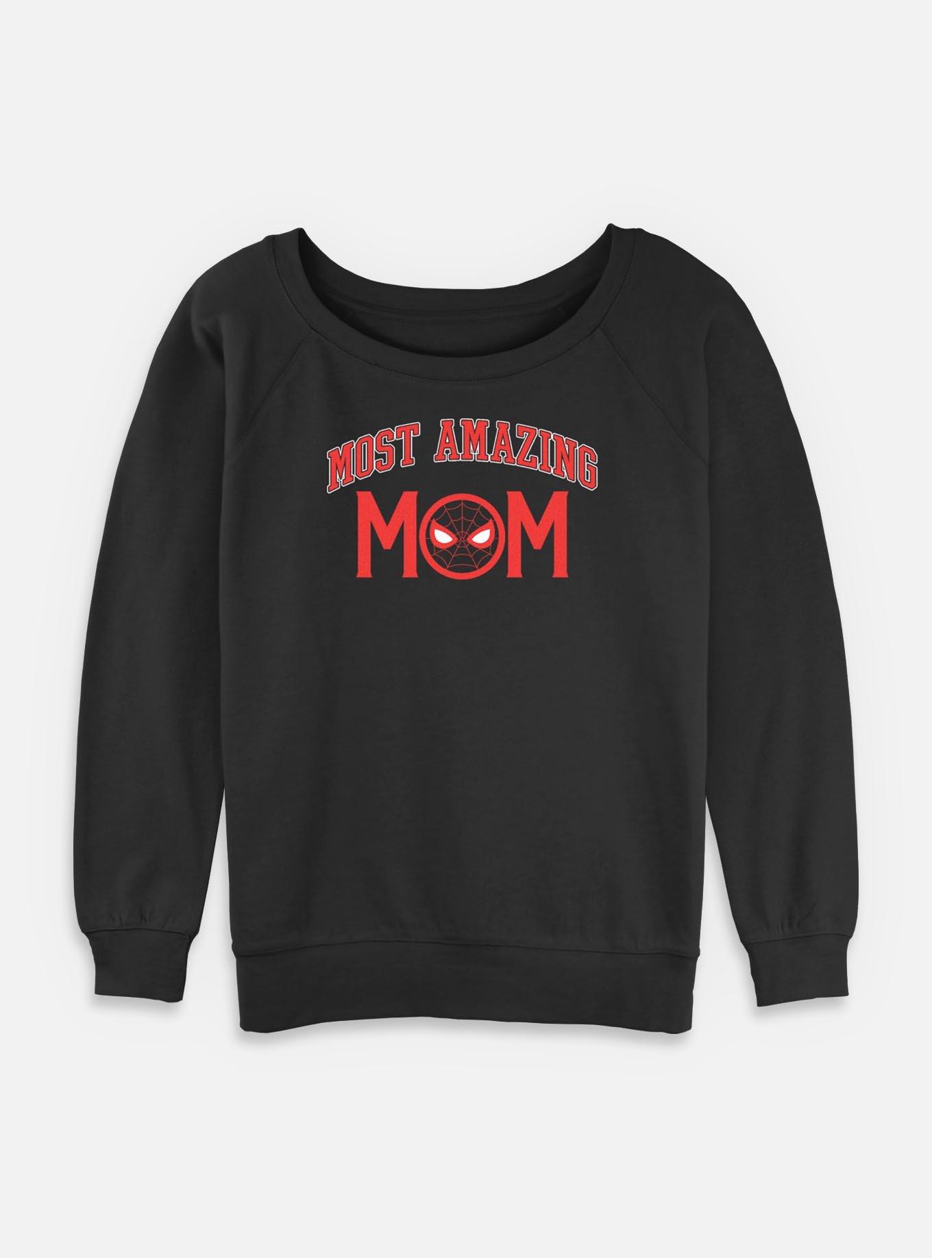 Marvel Spider-Man Most Amazing Collegiate Mom Womens Slouchy Sweatshirt, , hi-res