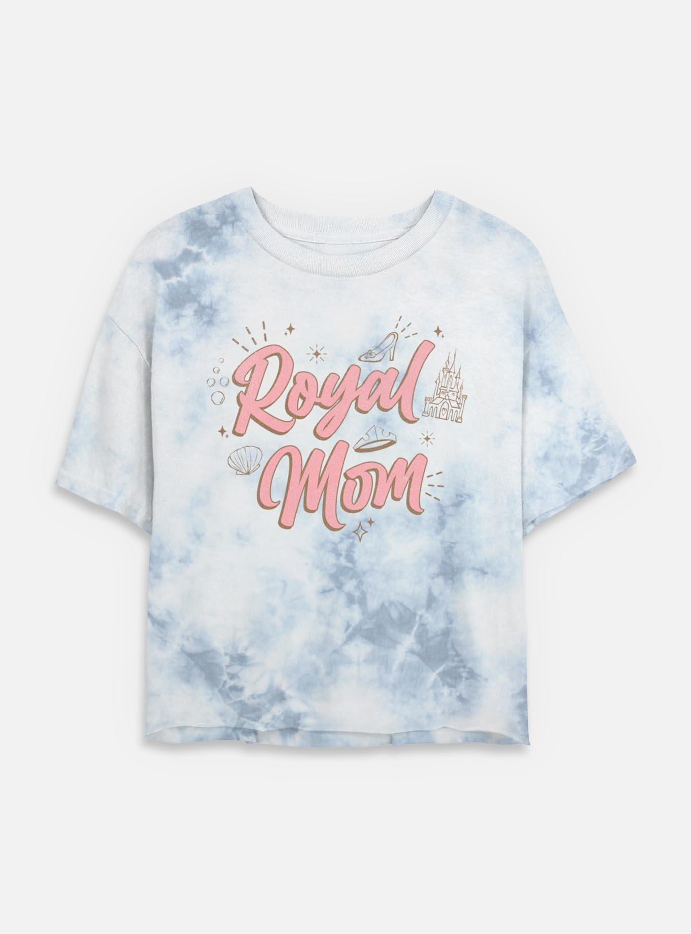 Disney Princesses Royal Mom Tie-Dye Womens Crop T-Shirt, , hi-res