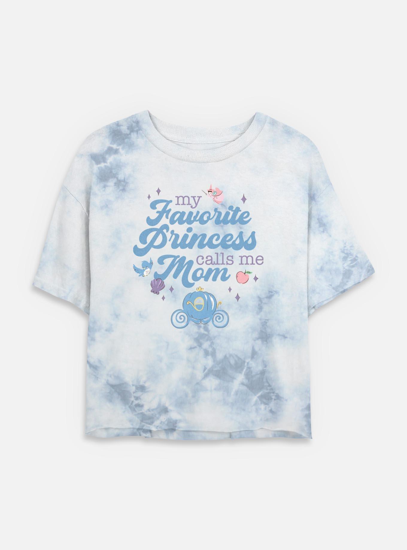 Disney Princesses My Favorite Princess Calls Me Mom Tie-Dye Womens Crop T-Shirt, , hi-res